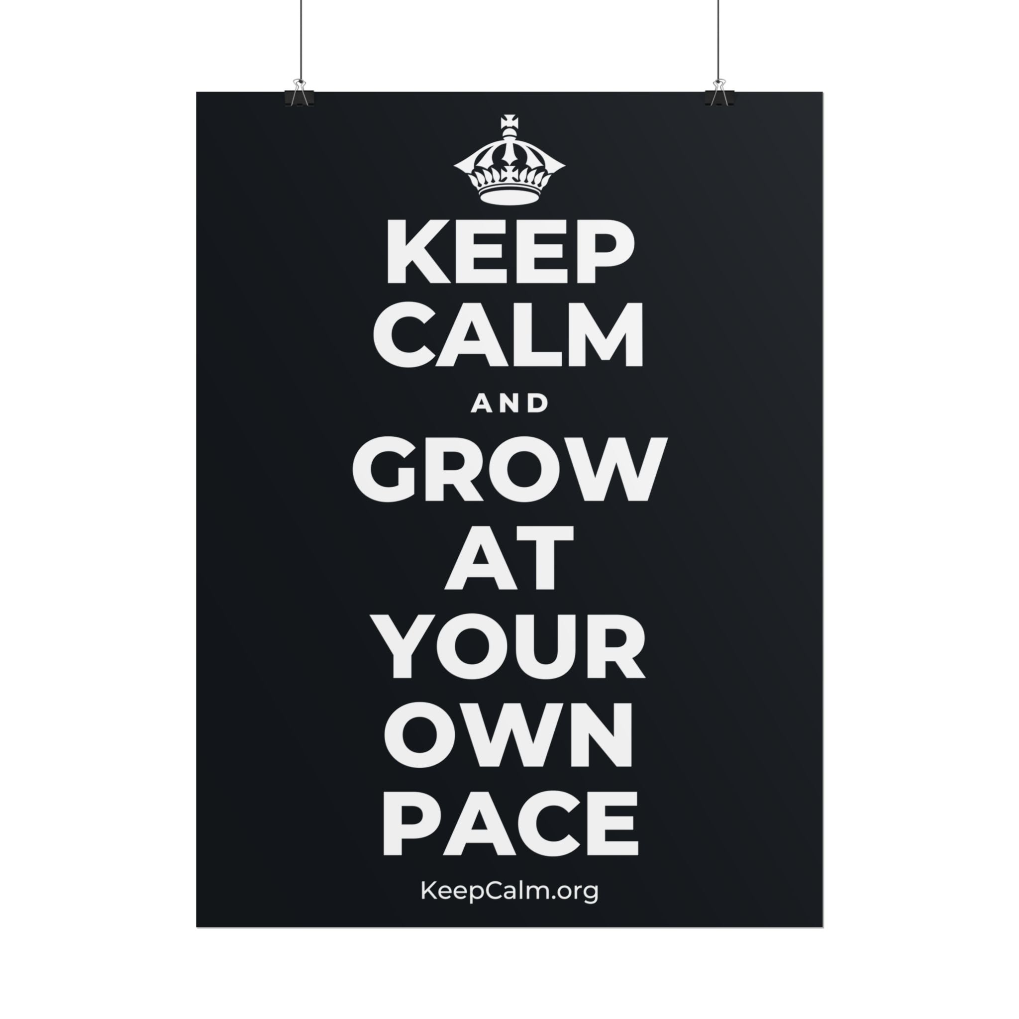 KEEP CALM AND GROW AT YOUR OWN PACE Poster (Dark)