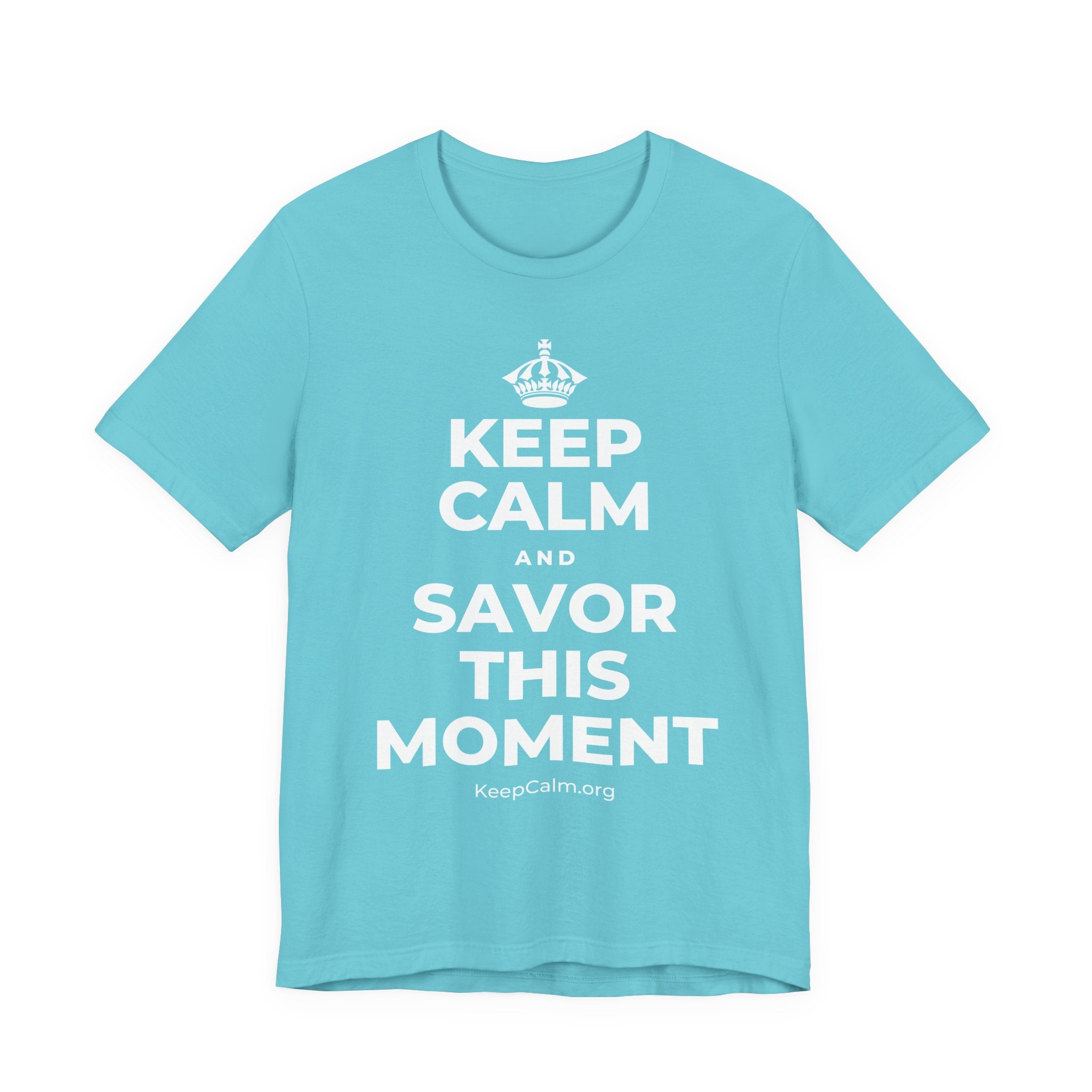 KEEP CALM AND SAVOR THIS MOMENT T-Shirt (Soft Cream–Heather Mauve)