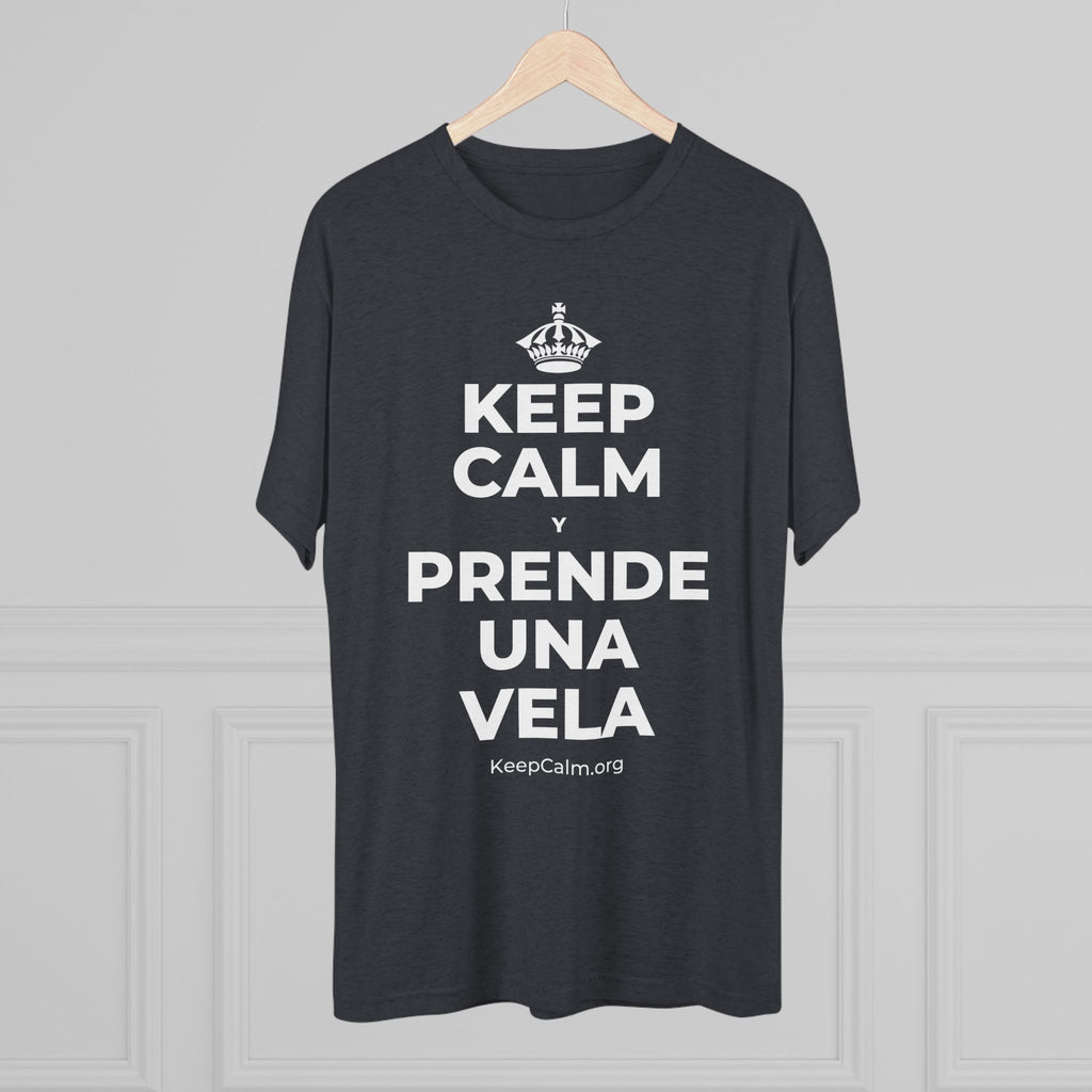 KEEP CALM Y PRENDE UNA VELA Tri-Blend Tee