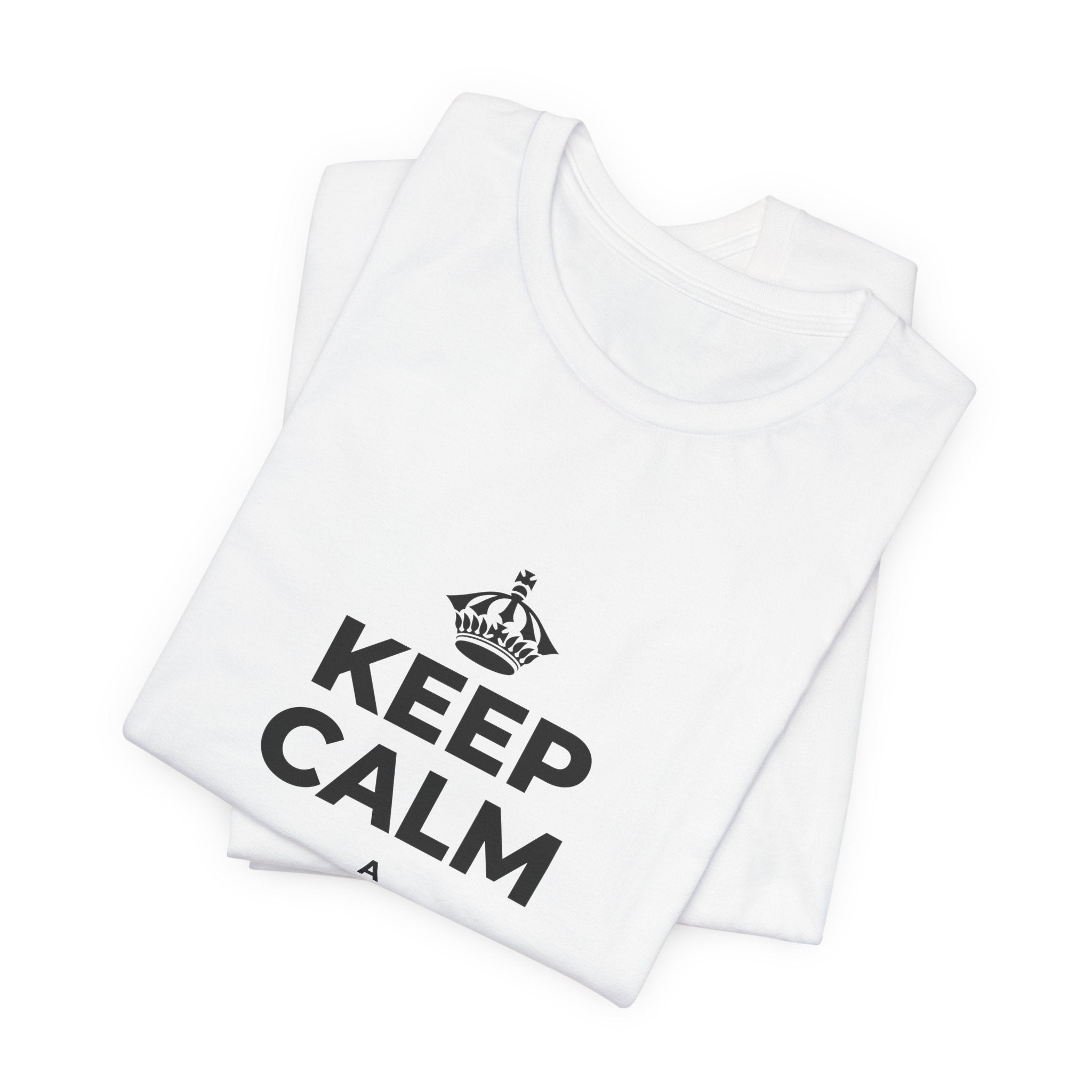 KEEP CALM A MINOʻAKA NŌ T-Shirt (White–Asphalt)