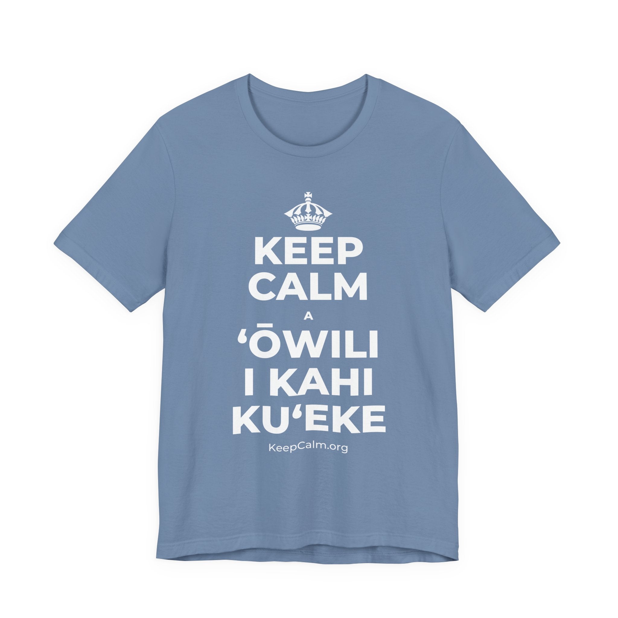 KEEP CALM A ʻŌWILI I KAHI KUʻEKE T-Shirt (Soft Cream–Heather Mauve)