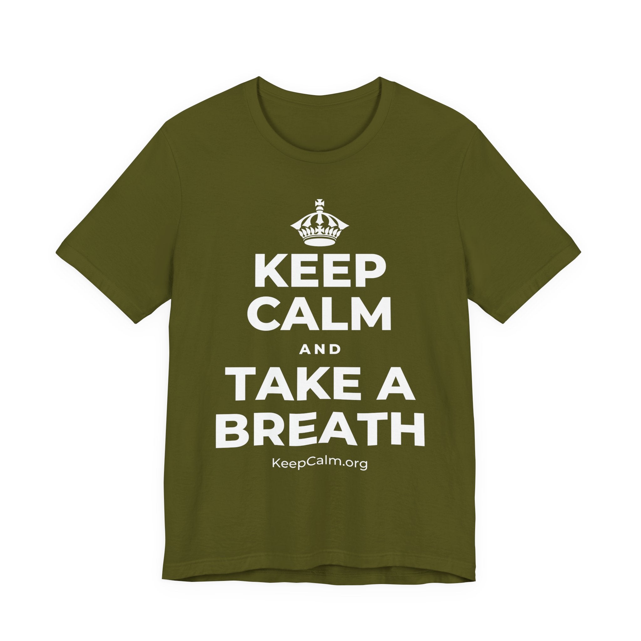 KEEP CALM AND TAKE A BREATH T-Shirt (Baby Blue–Silver)