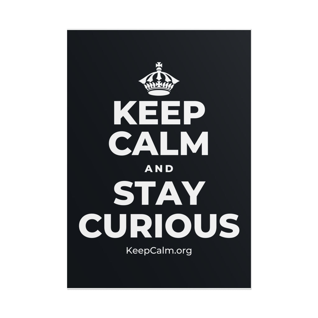 KEEP CALM AND STAY CURIOUS Poster (Dark)
