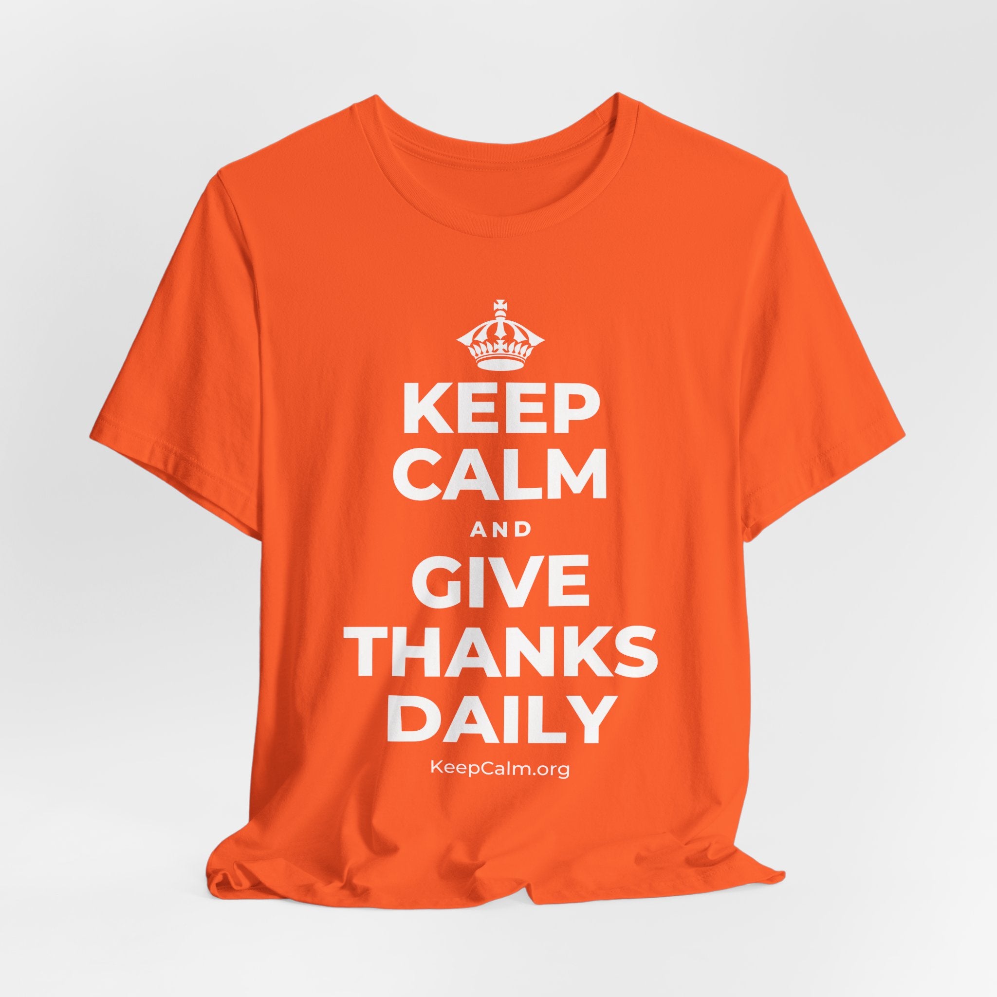KEEP CALM AND GIVE THANKS DAILY T-Shirt (Baby Blue–Silver)