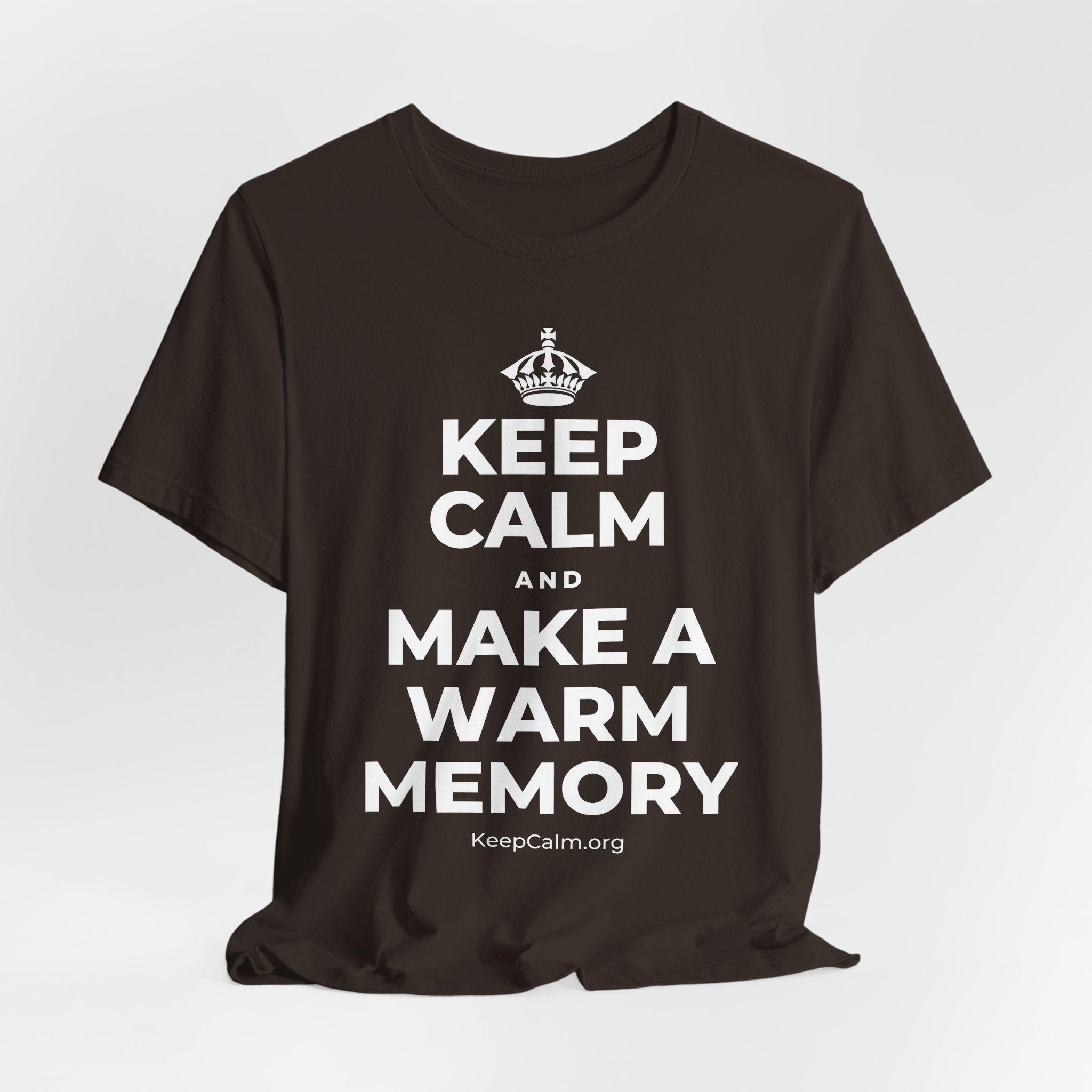 KEEP CALM AND MAKE A WARM MEMORY T-Shirt (Soft Cream–Heather Mauve)