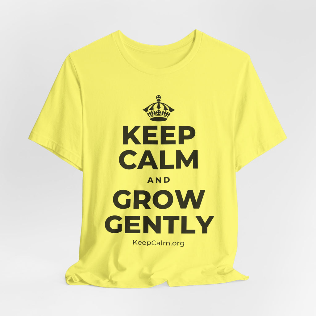KEEP CALM AND GROW GENTLY T-Shirt (Soft Cream–Heather Mauve)