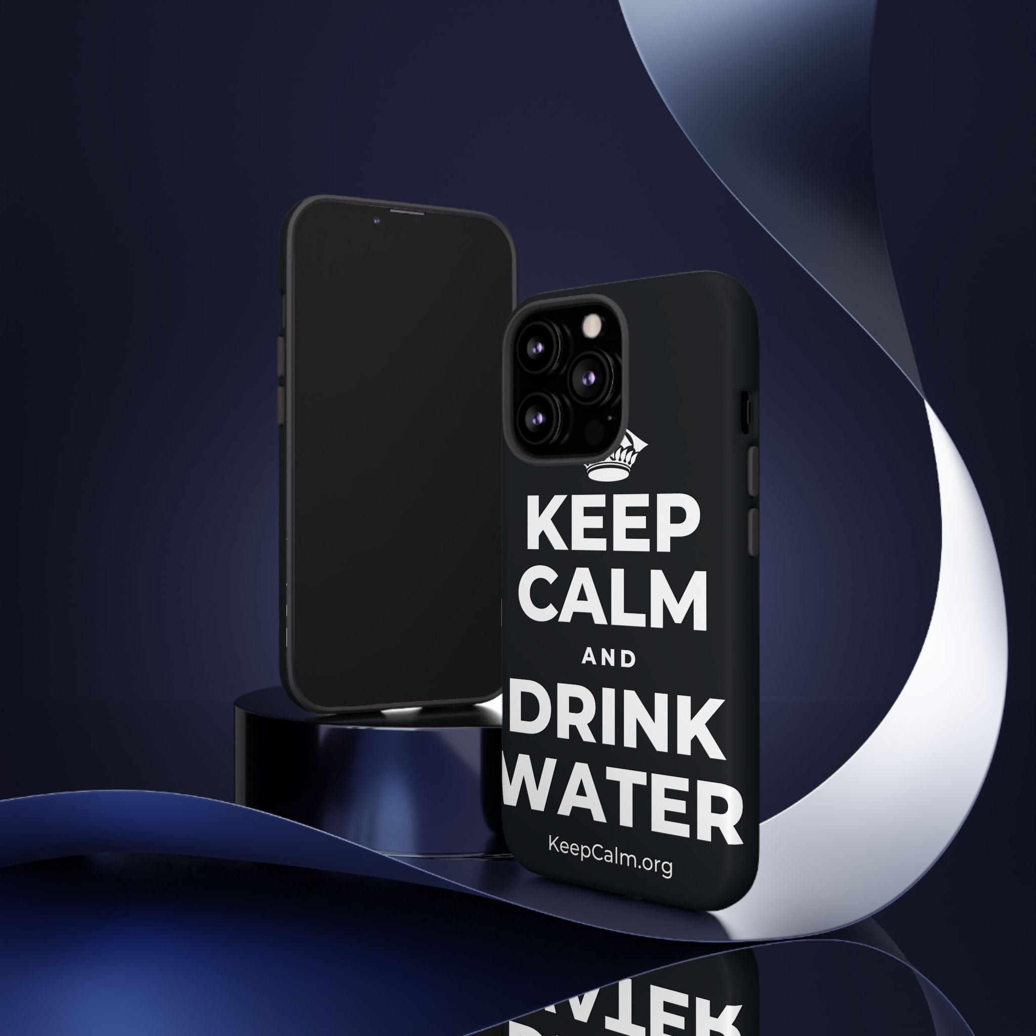 KEEP CALM AND DRINK WATER Phone Case (Dark)