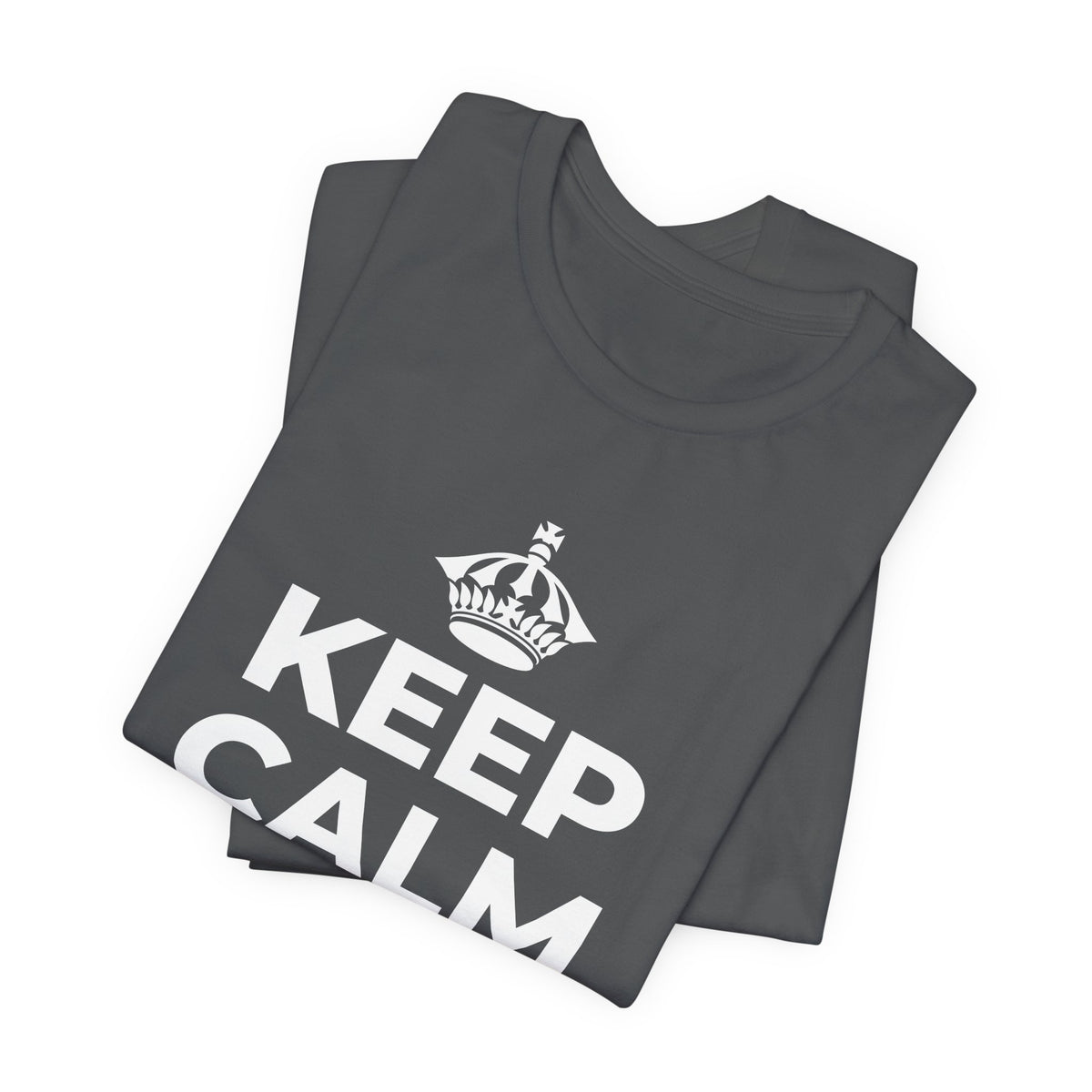 KEEP CALM AND BEE HAPPY T-Shirt (White–Asphalt)