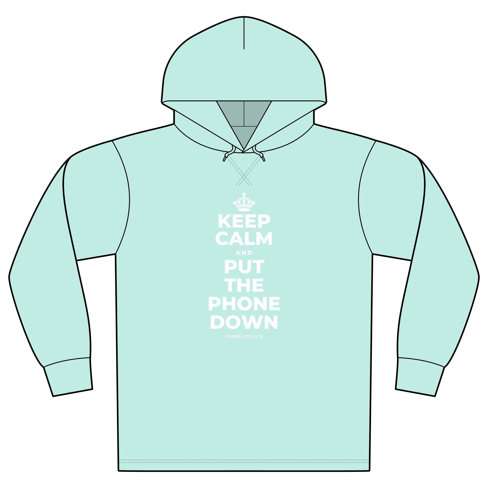 KEEP CALM AND PUT THE PHONE DOWN Organic Hoodie Tee