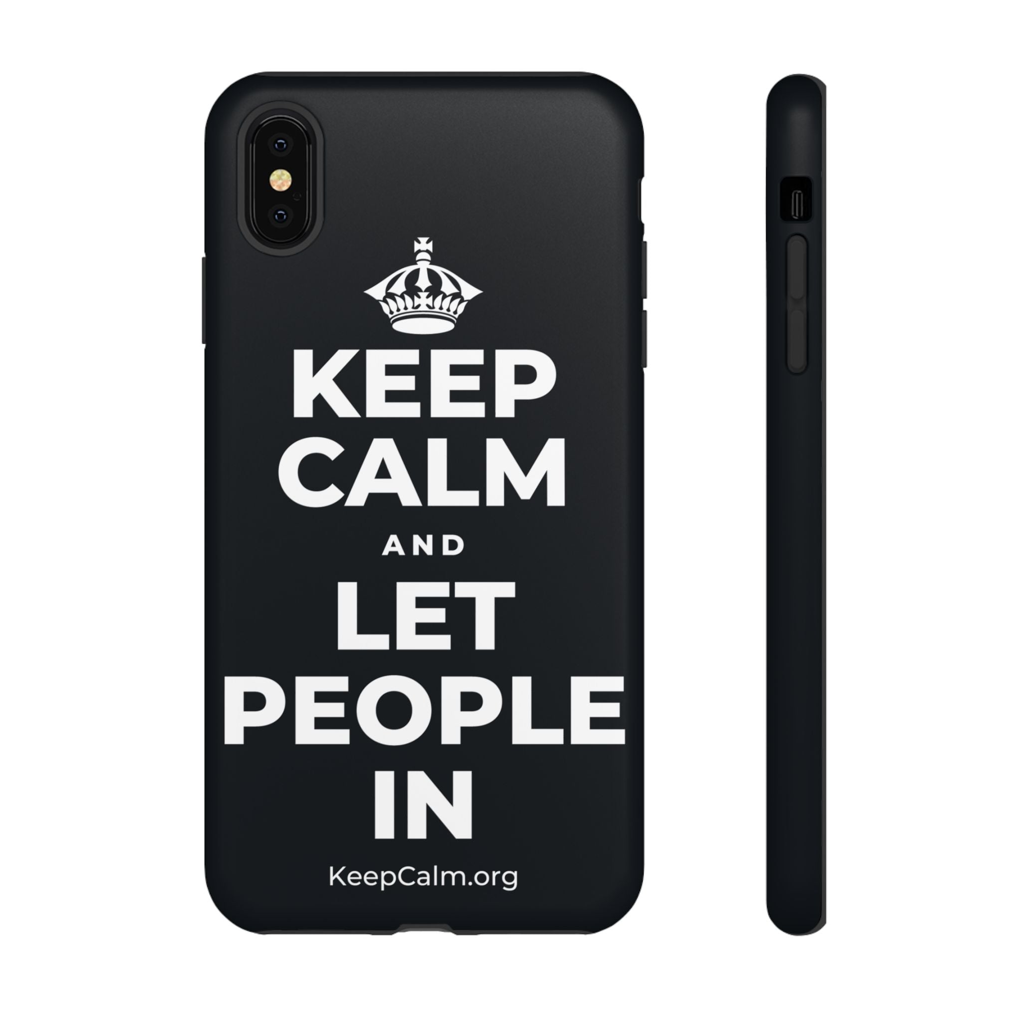 KEEP CALM AND LET PEOPLE IN Phone Case (Dark)