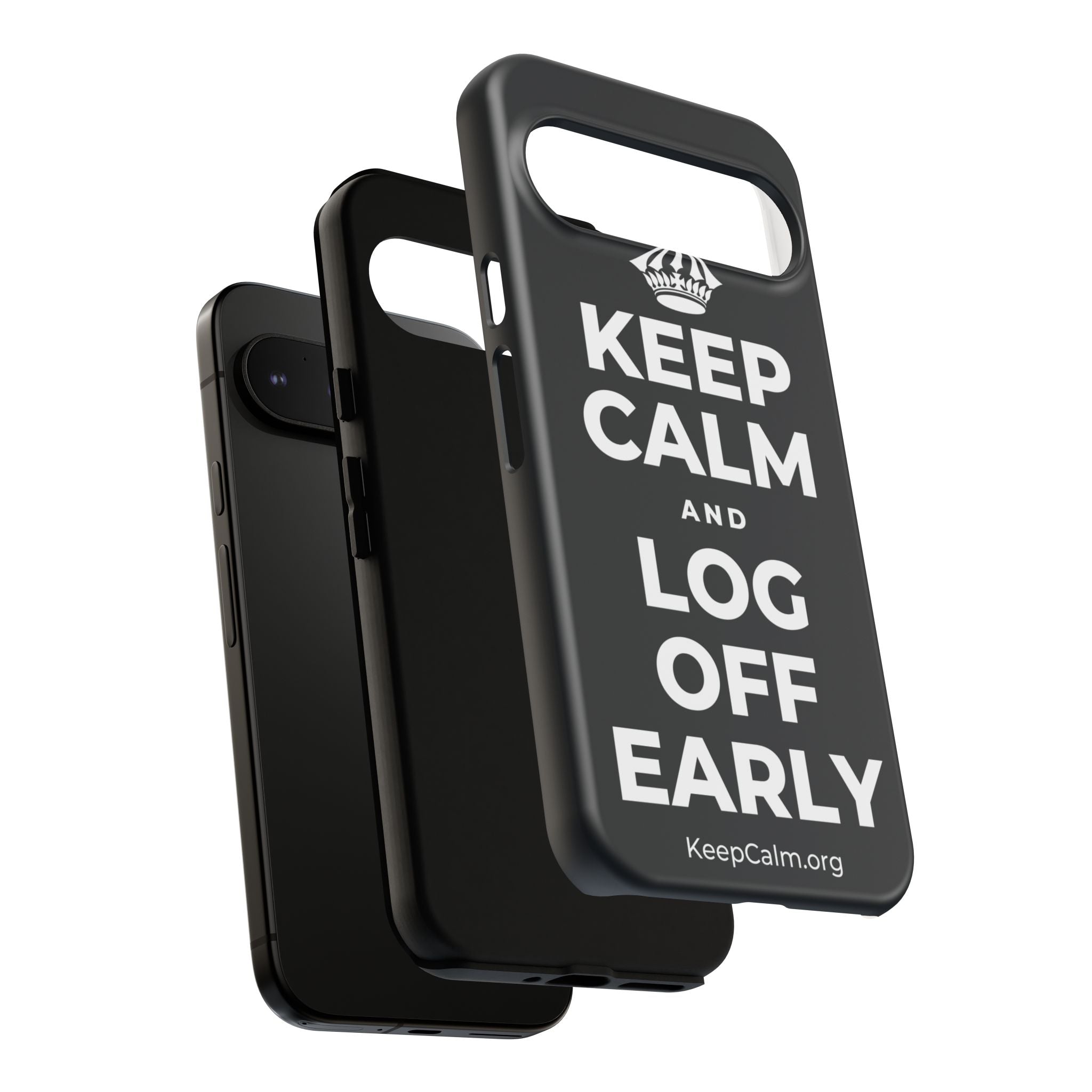 KEEP CALM AND LOG OFF EARLY Phone Case (Dark)