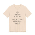 KEEP CALM AND PICK THE USEFUL ONE T-Shirt (Soft Cream–Heather Mauve)