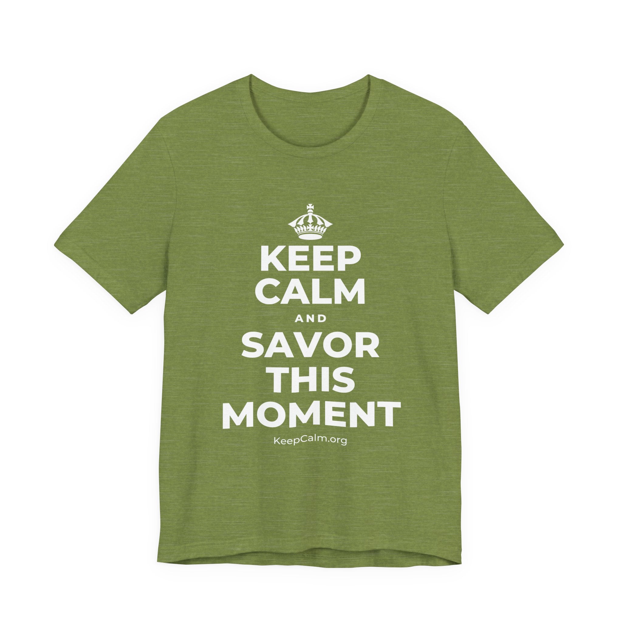 KEEP CALM AND SAVOR THIS MOMENT T-Shirt (Baby Blue–Silver)