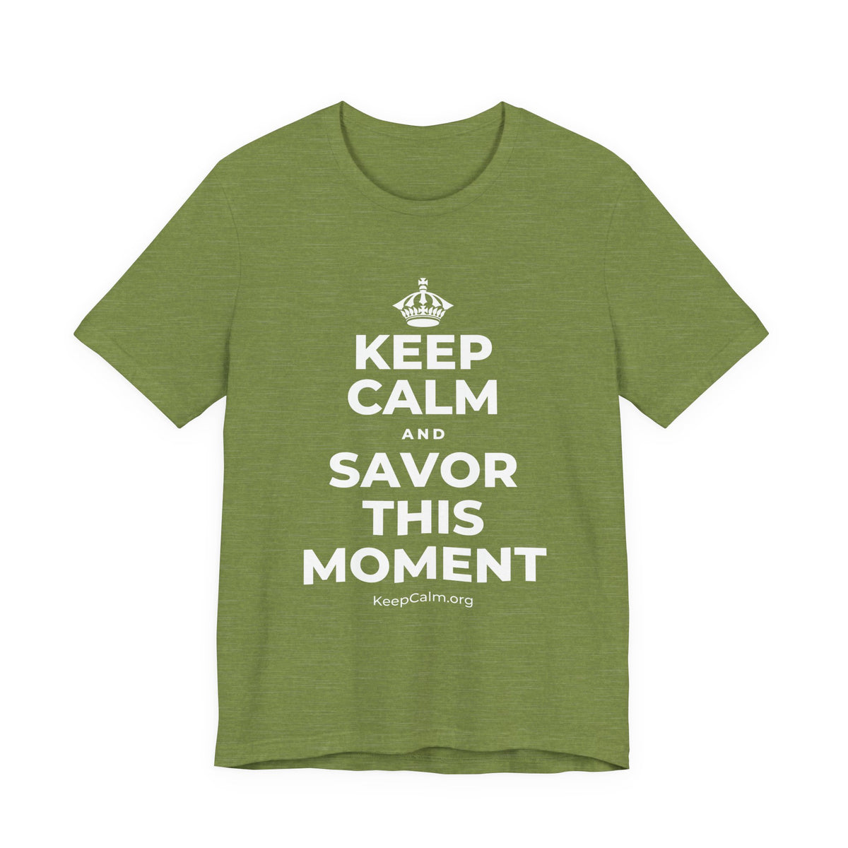KEEP CALM AND SAVOR THIS MOMENT T-Shirt (Baby Blue–Silver)