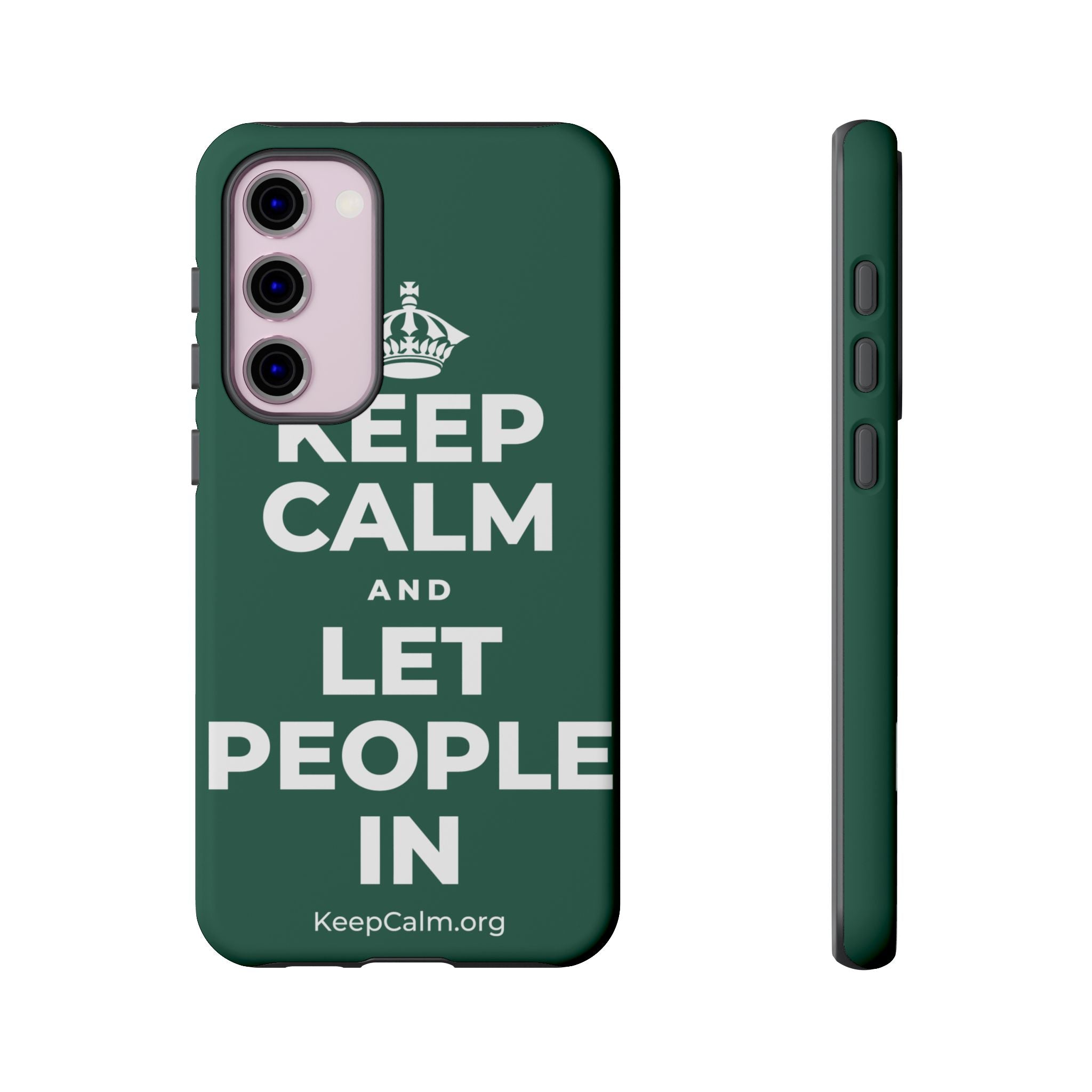 KEEP CALM AND LET PEOPLE IN Phone Case
