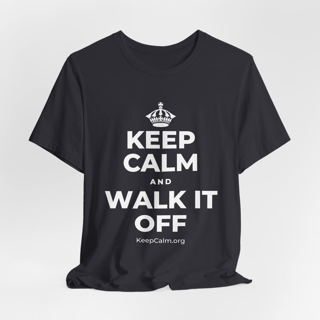 KEEP CALM AND WALK IT OFF T-Shirt (Baby Blue–Silver)