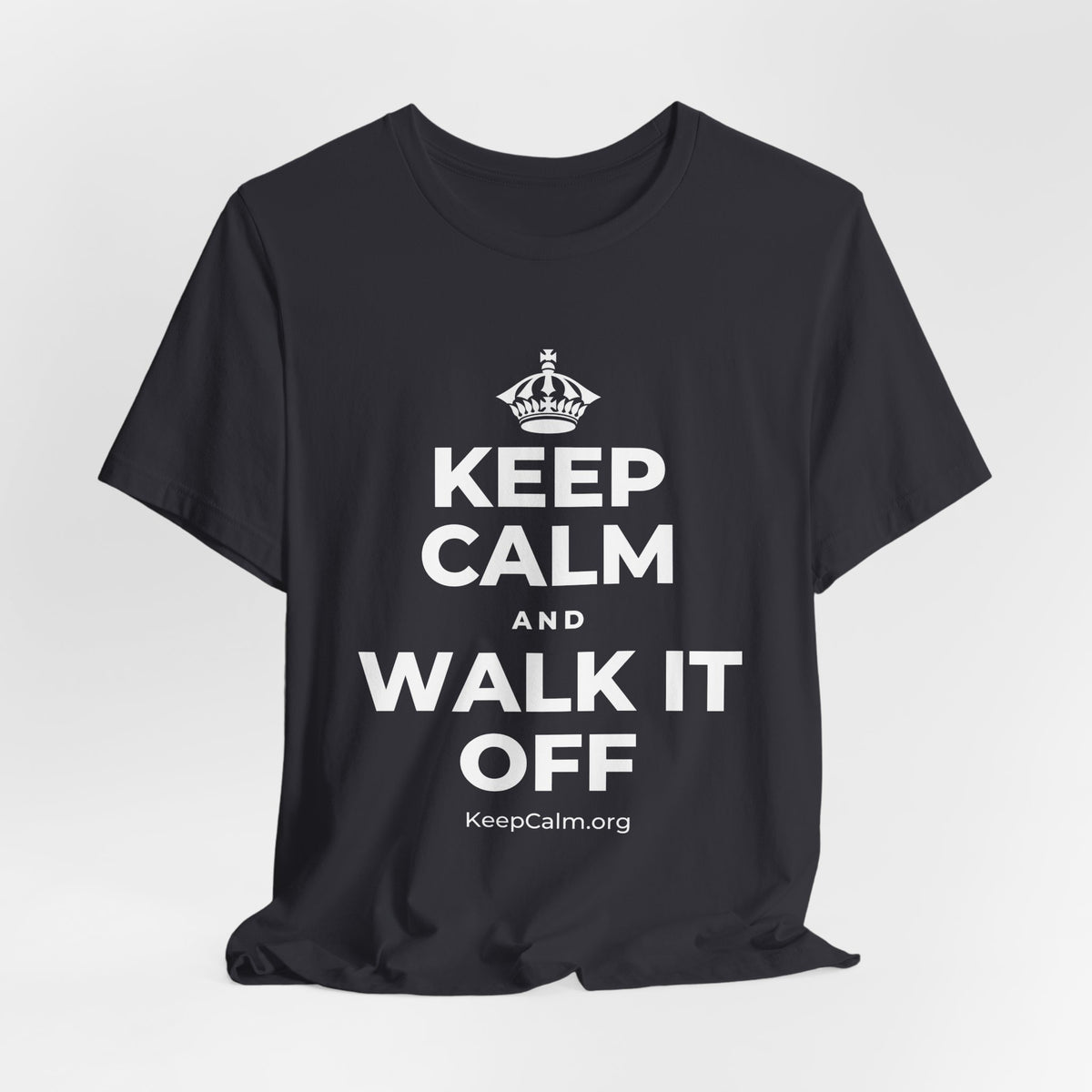 KEEP CALM AND WALK IT OFF T-Shirt (Baby Blue–Silver)