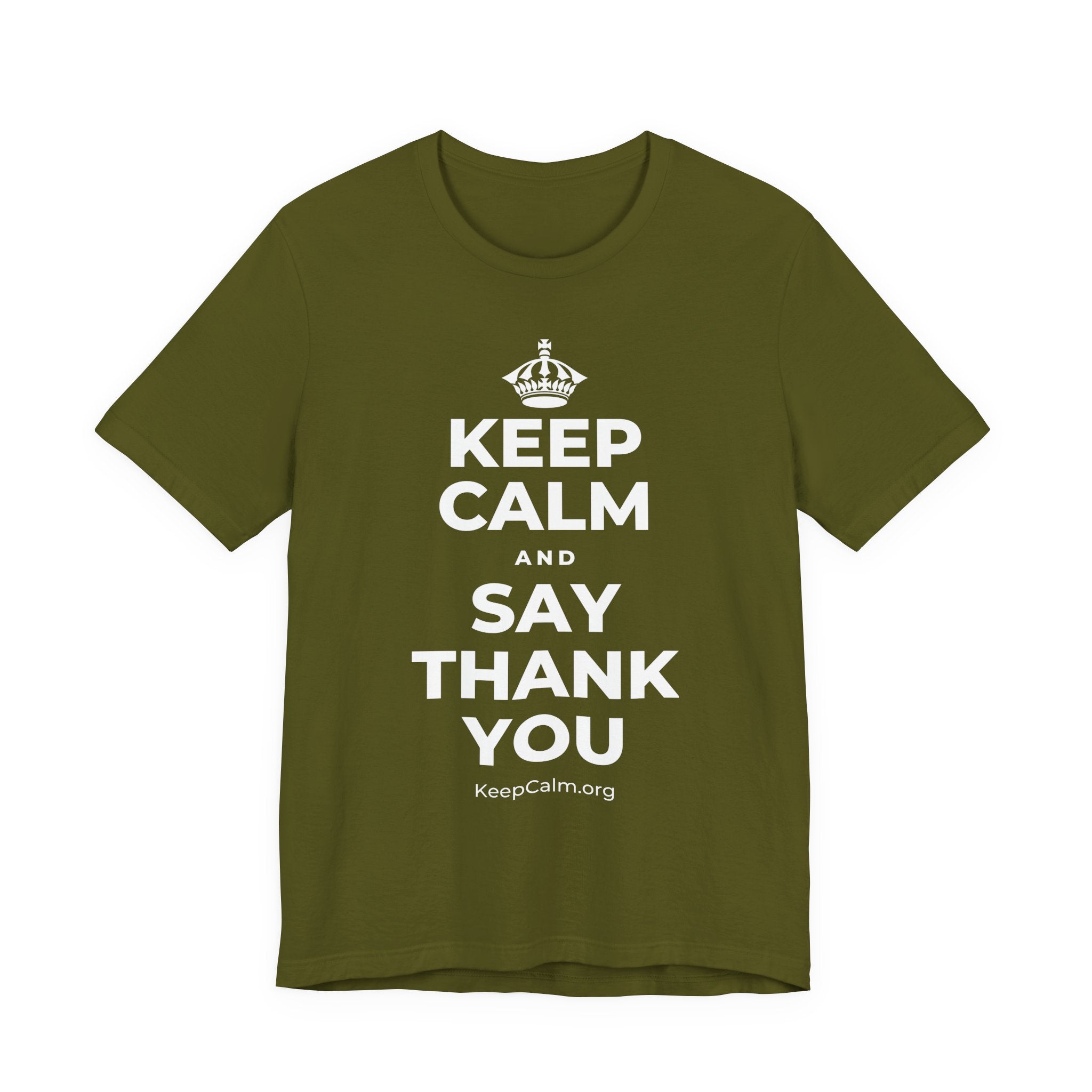 KEEP CALM AND SAY THANK YOU T-Shirt (Baby Blue–Silver)