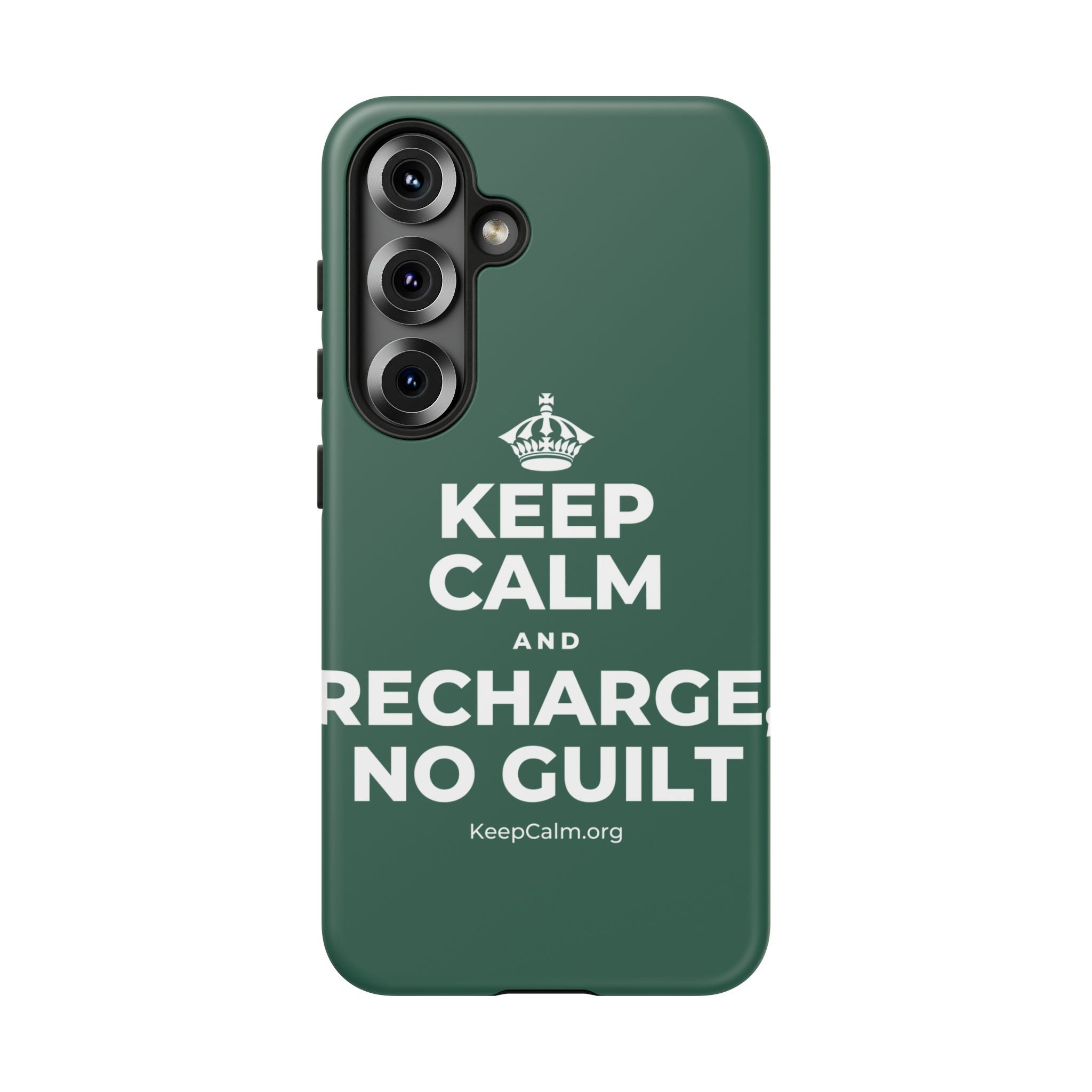 KEEP CALM AND RECHARGE, NO GUILT Phone Case