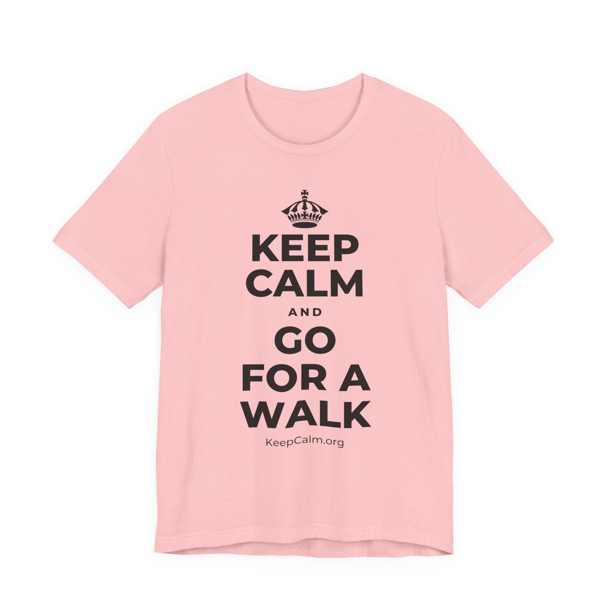 KEEP CALM AND GO FOR A WALK T-Shirt (White–Asphalt)