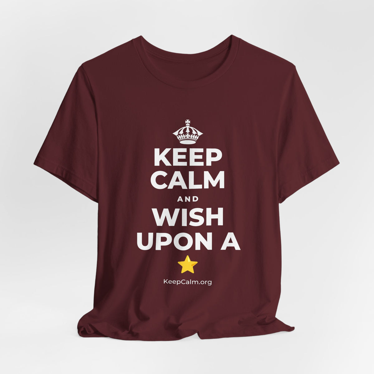 KEEP CALM AND WISH UPON A ⭐ T-Shirt (Baby Blue–Silver)