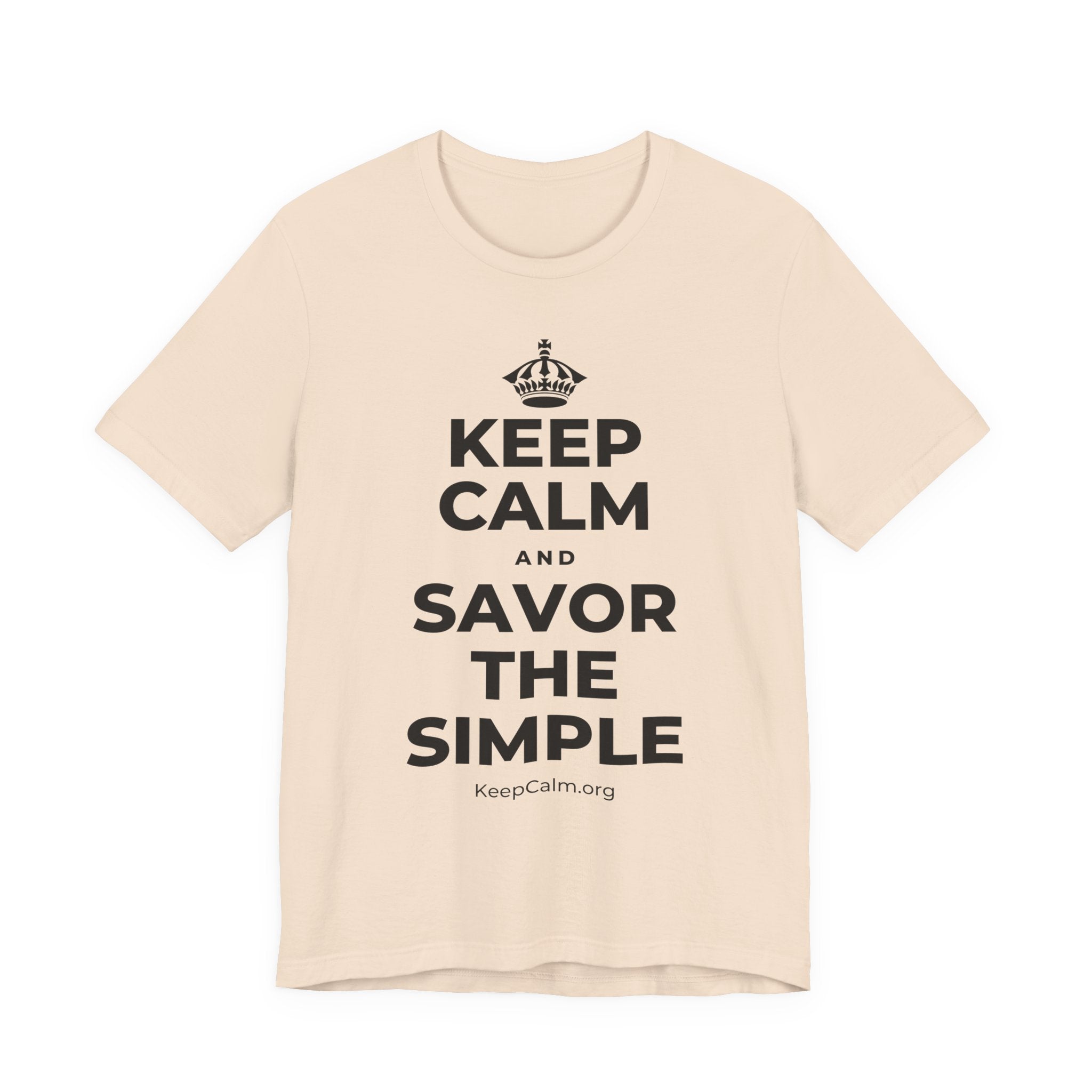 KEEP CALM AND SAVOR THE SIMPLE T-Shirt (Soft Cream–Heather Mauve)
