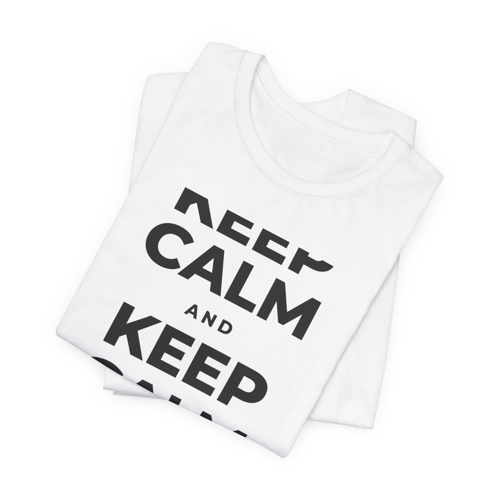 KEEP CALM AND REST & RECOVER T-Shirt (White–Asphalt)