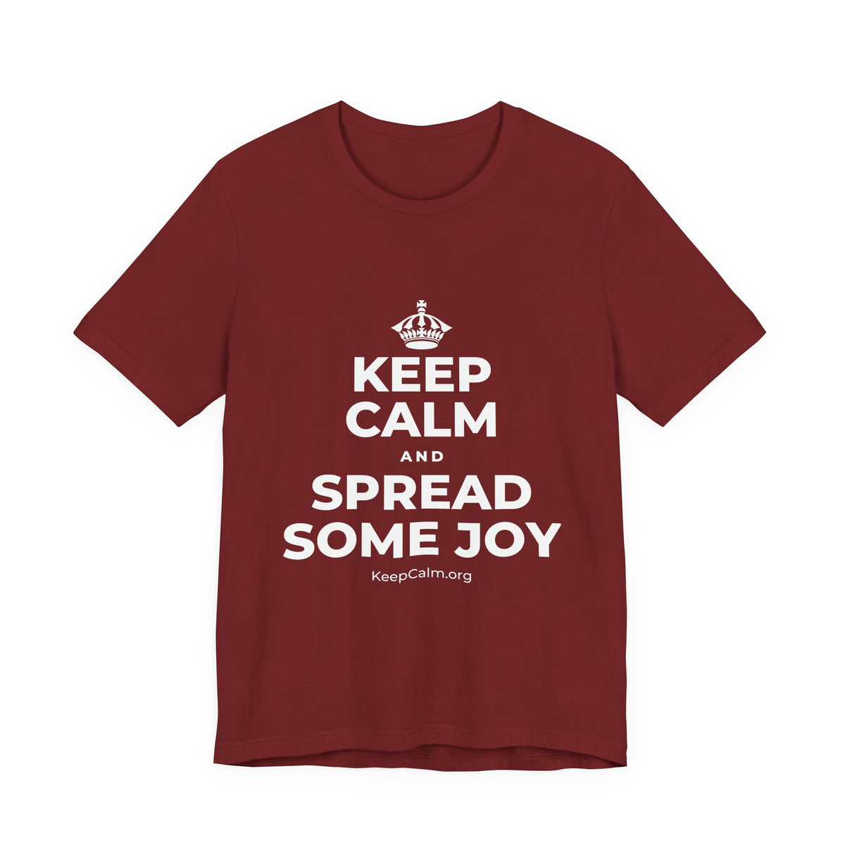 KEEP CALM AND SPREAD SOME JOY T-Shirt (Baby Blue–Silver)