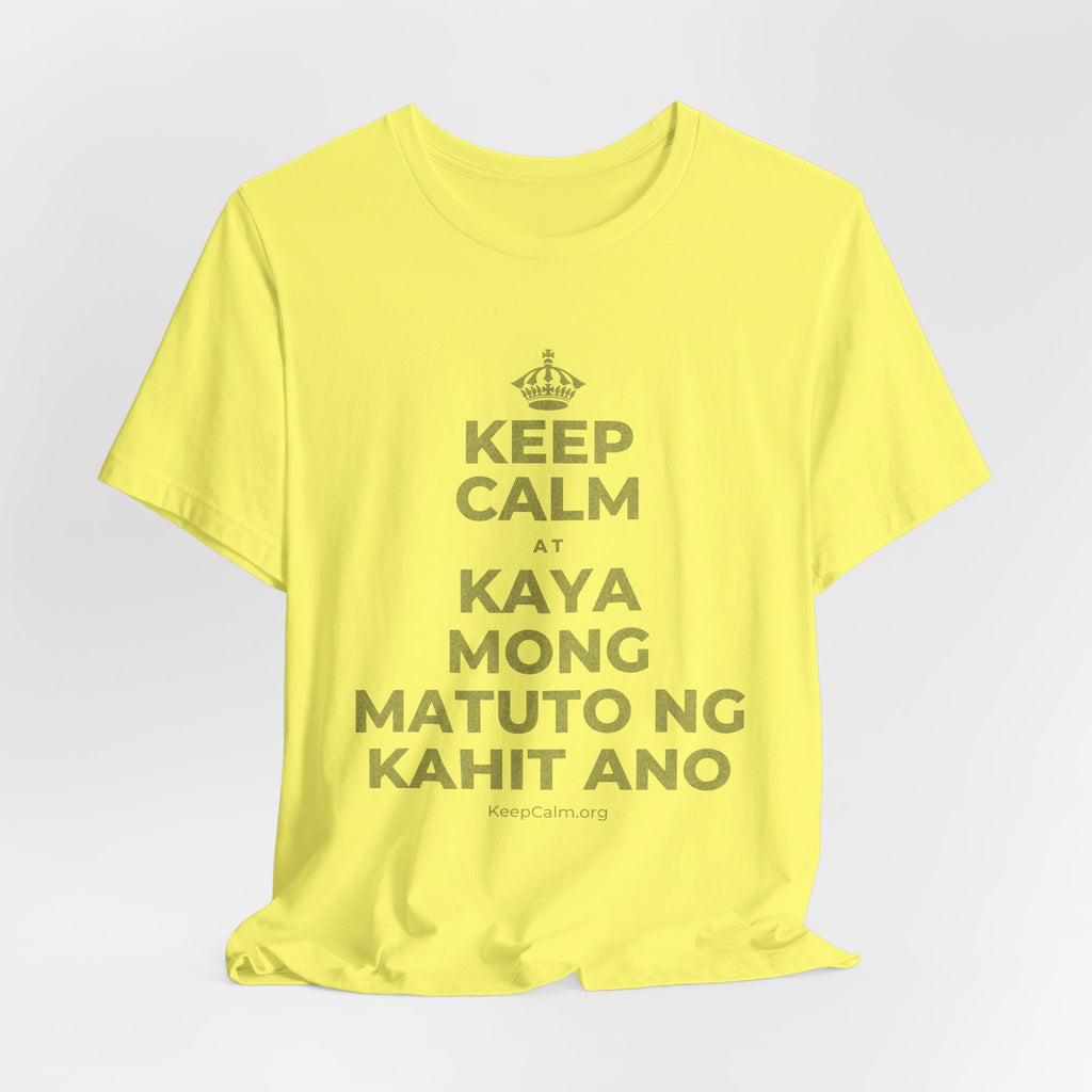KEEP CALM AT KAYA MONG MATUTO NG KAHIT ANO T-Shirt (Soft Cream–Heather Mauve)