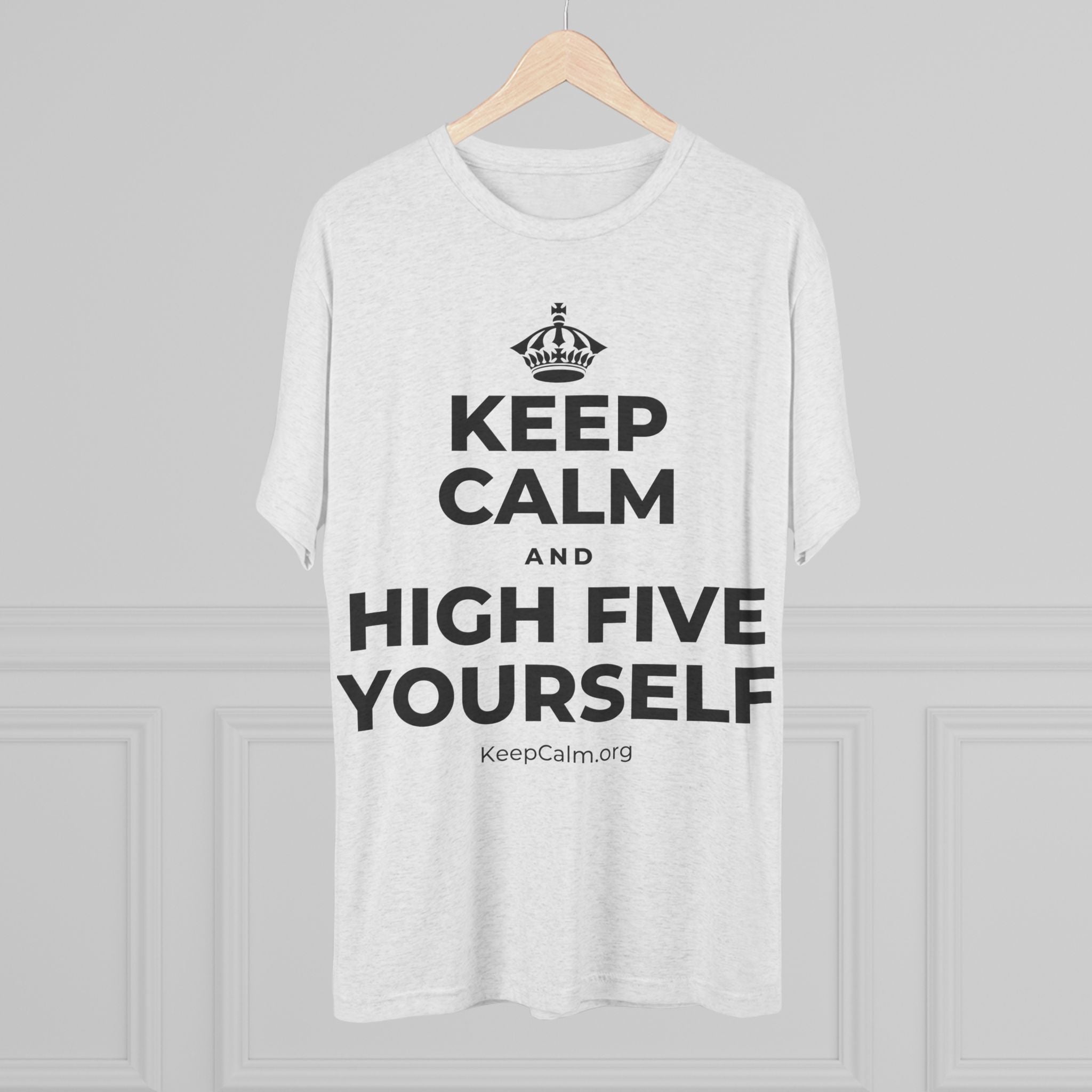 KEEP CALM AND HIGH FIVE YOURSELF Tri-Blend Tee