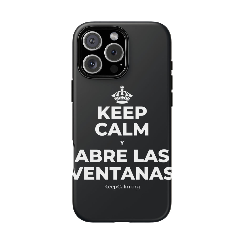 KEEP CALM Y ABRE LAS VENTANAS Phone Case (Dark)