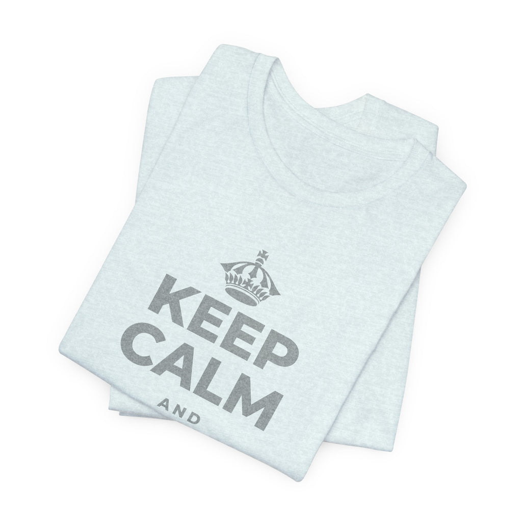 KEEP CALM AND GO ANYWAY T-Shirt (Soft Cream–Heather Mauve)