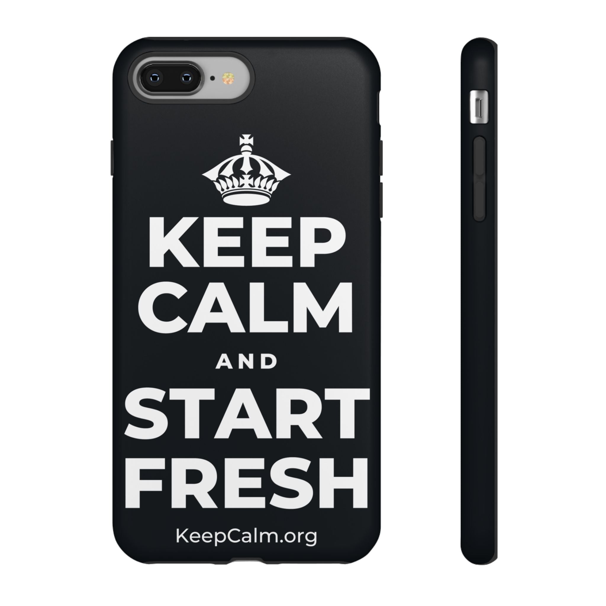 KEEP CALM AND START FRESH Phone Case (Dark)