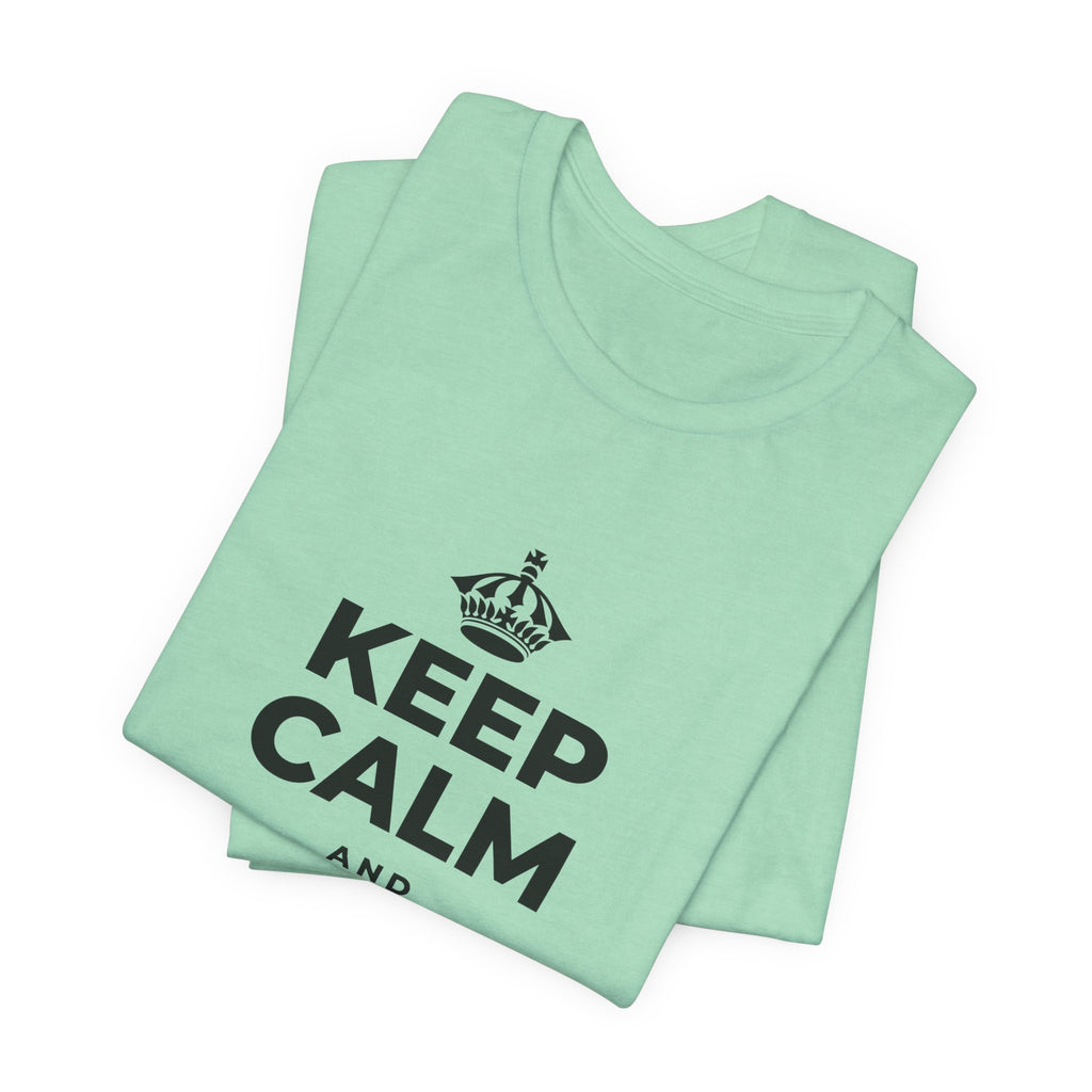 KEEP CALM AND REST & RECOVER T-Shirt (Baby Blue–Silver)