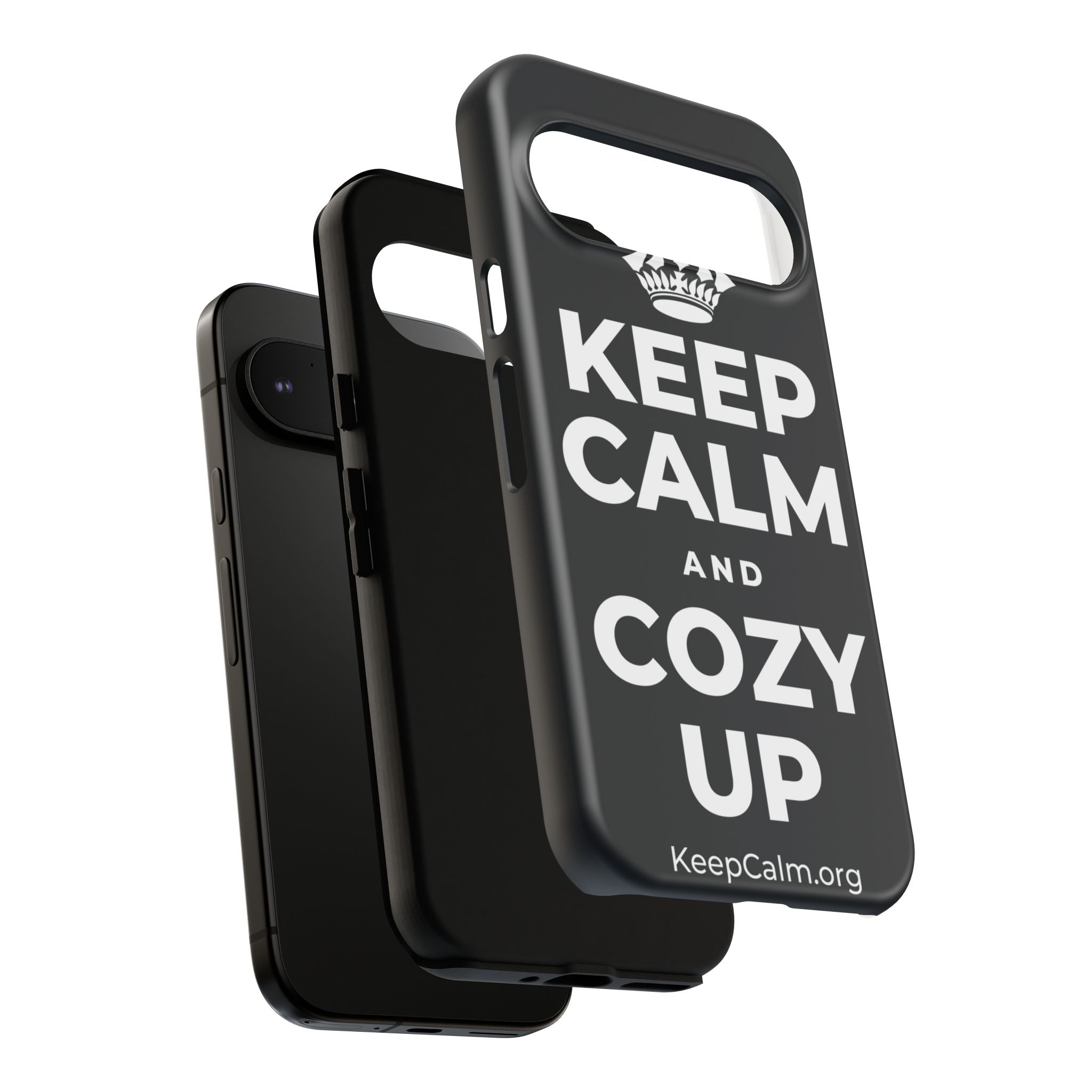 KEEP CALM AND COZY UP Phone Case (Dark)