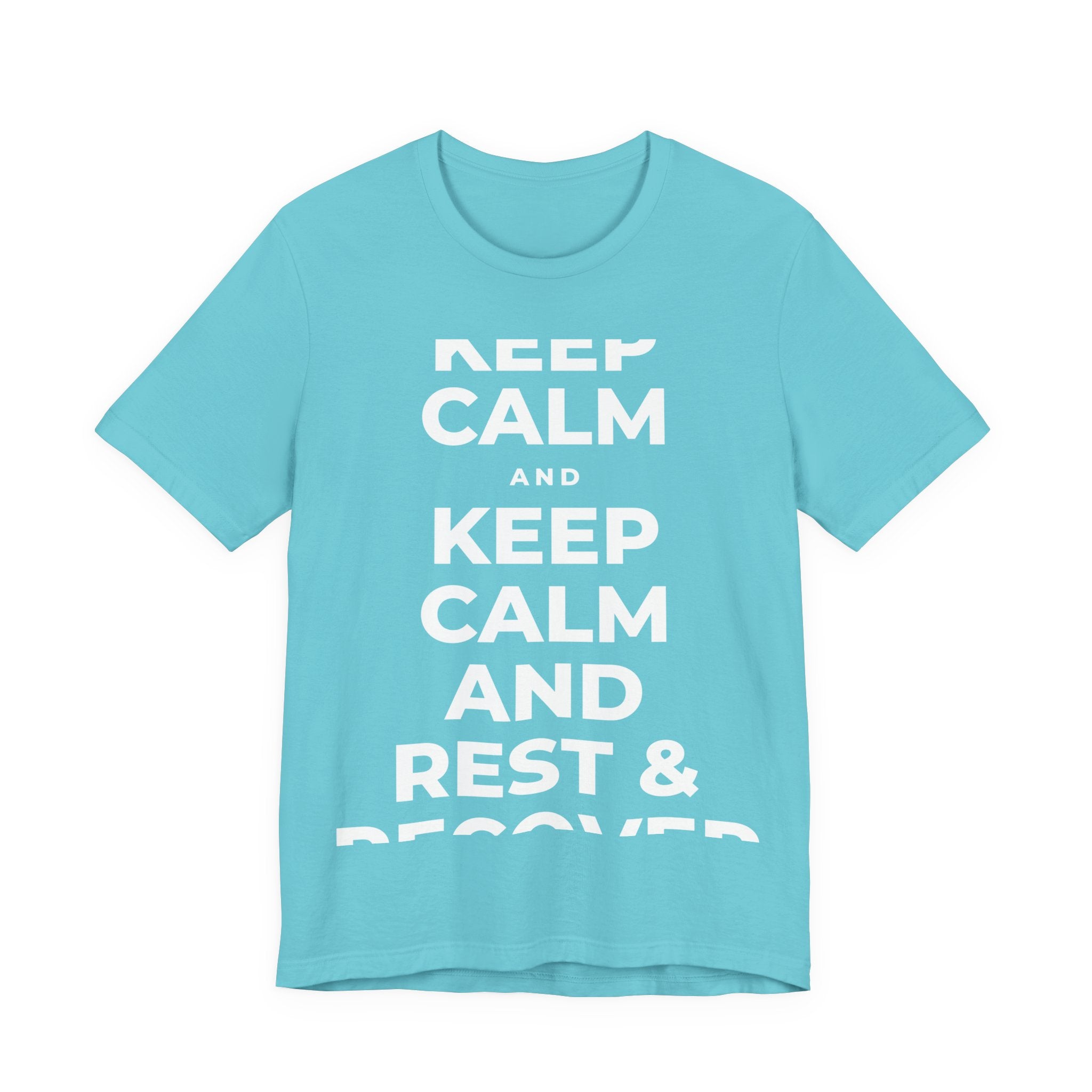 KEEP CALM AND REST & RECOVER T-Shirt (Soft Cream–Heather Mauve)