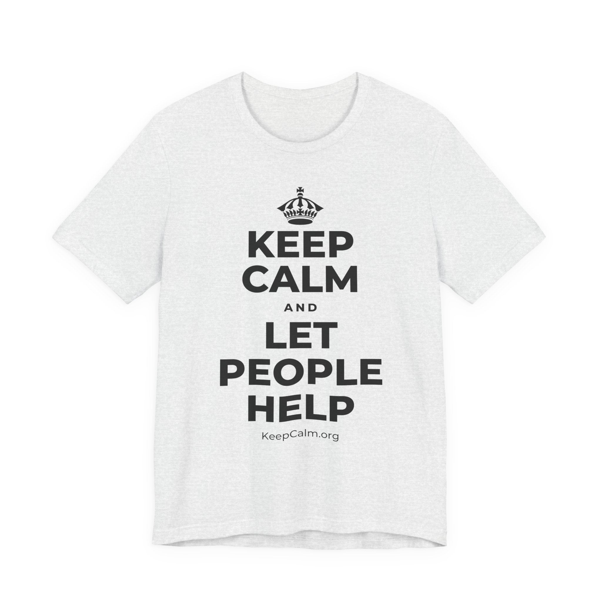 KEEP CALM AND LET PEOPLE HELP T-Shirt (Soft Cream–Heather Mauve)