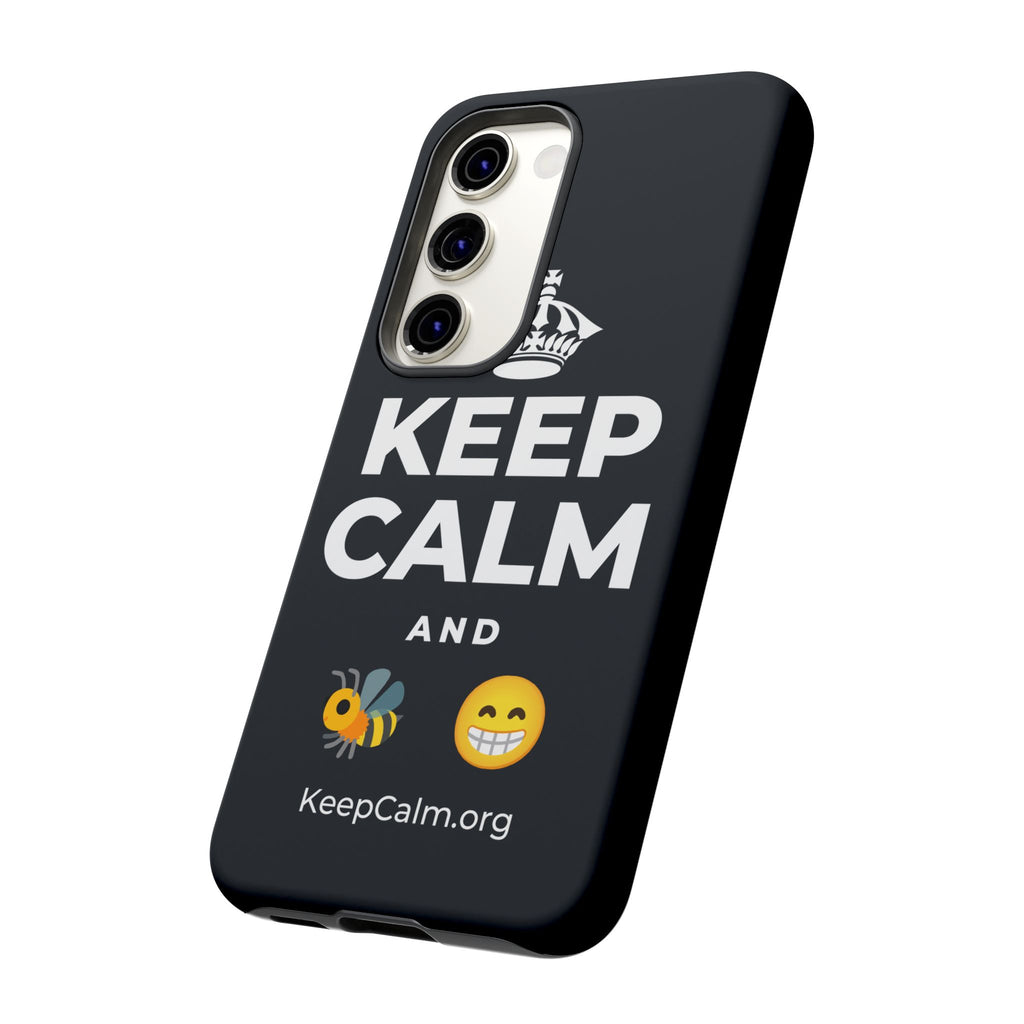 KEEP CALM AND BEE HAPPY Phone Case (Dark)