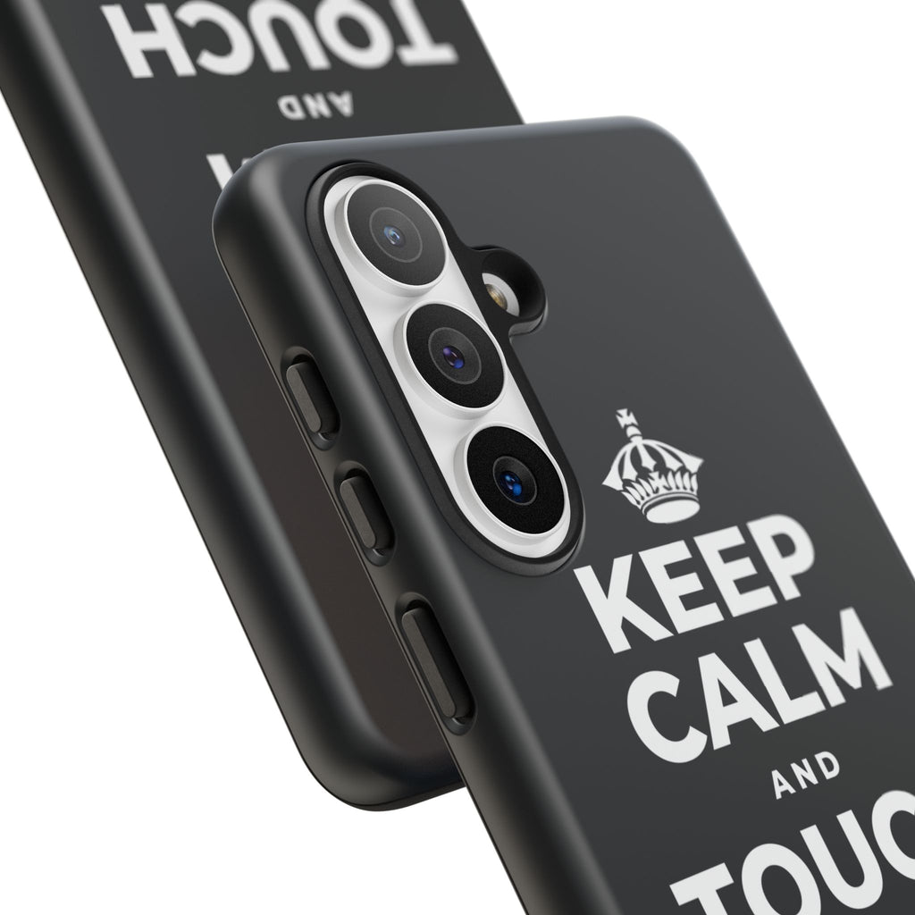 KEEP CALM AND TOUCH SOME GRASS Phone Case (Dark)