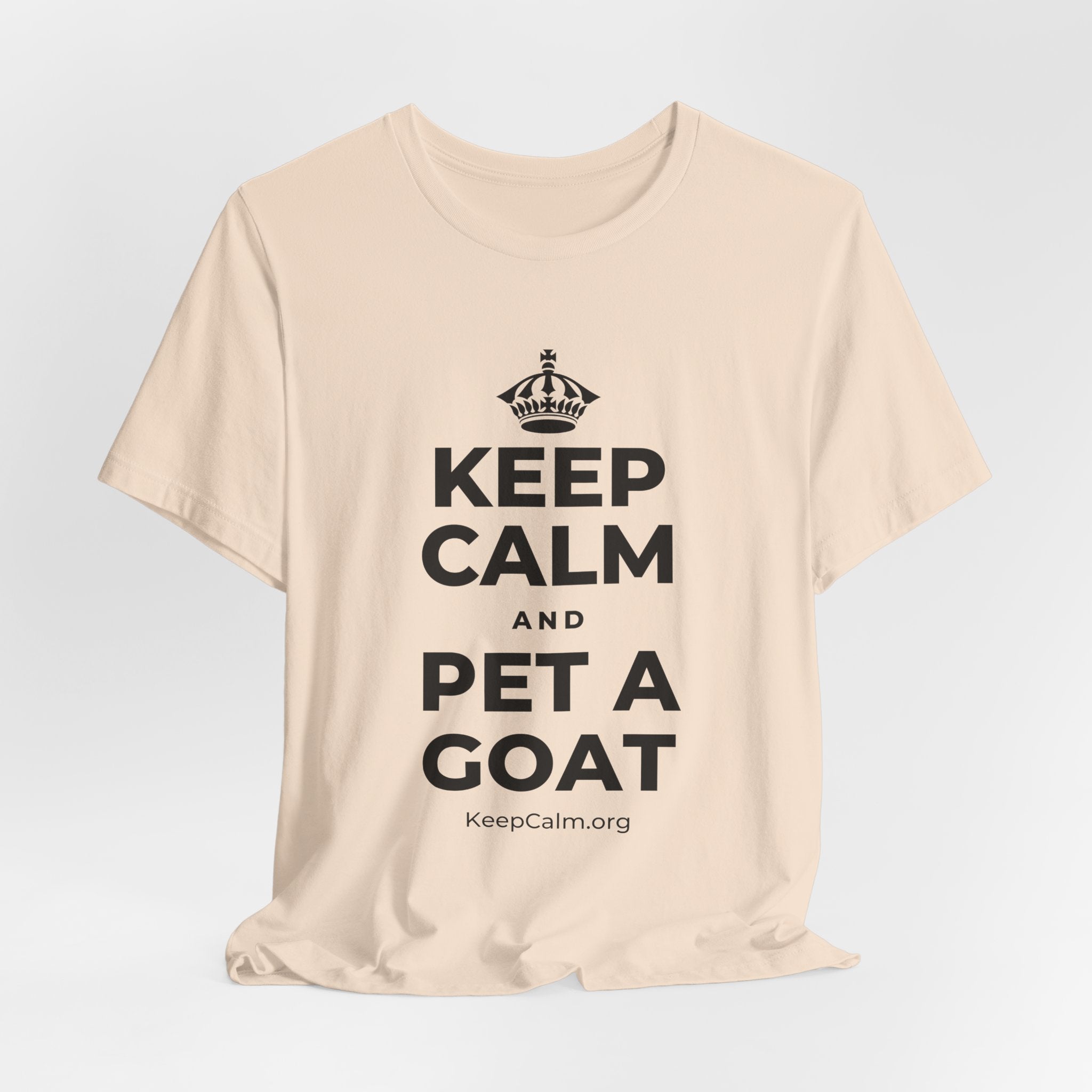 KEEP CALM AND PET A GOAT T-Shirt (Soft Cream–Heather Mauve)