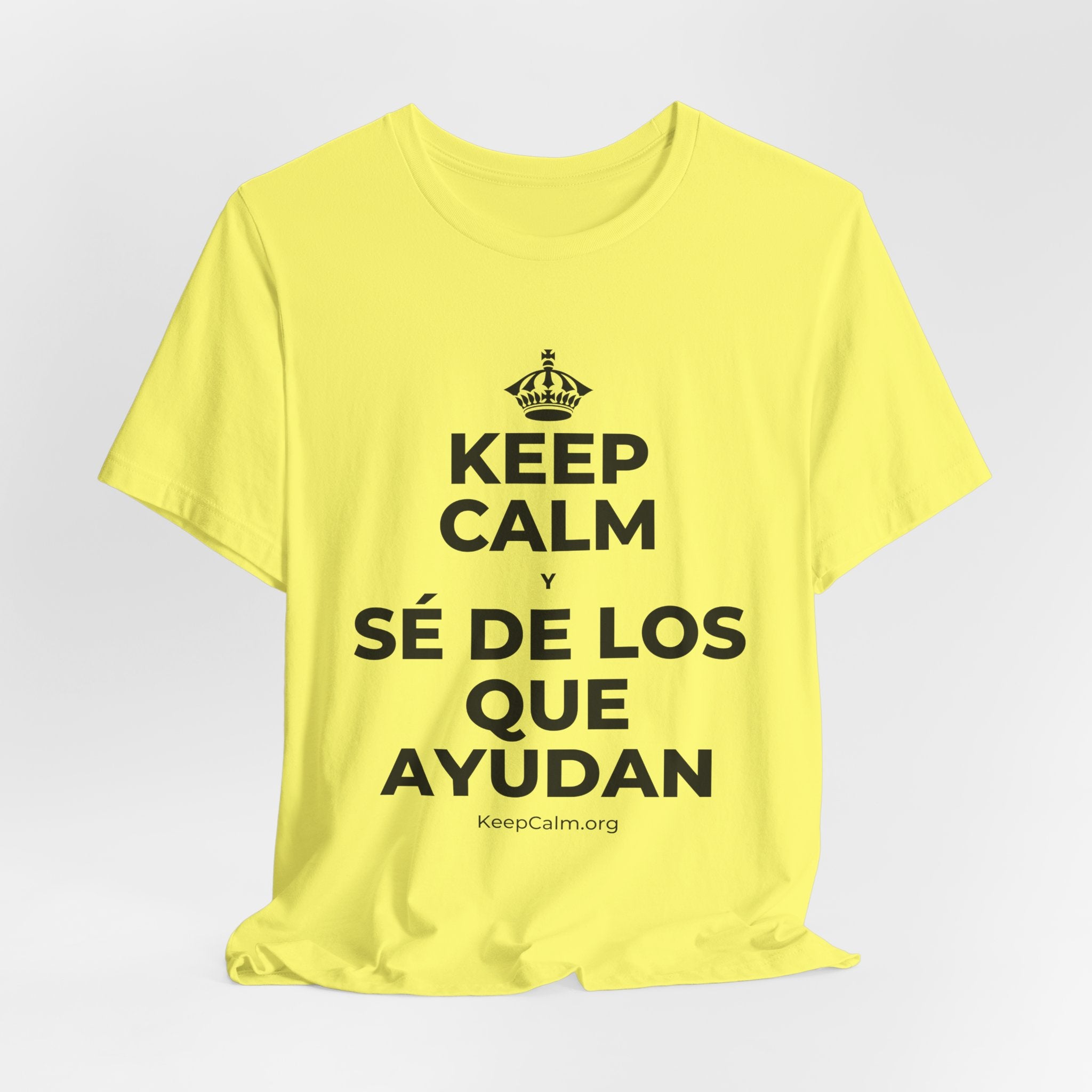 KEEP CALM Y SÉ DE LOS QUE AYUDAN T-Shirt (Soft Cream–Heather Mauve)