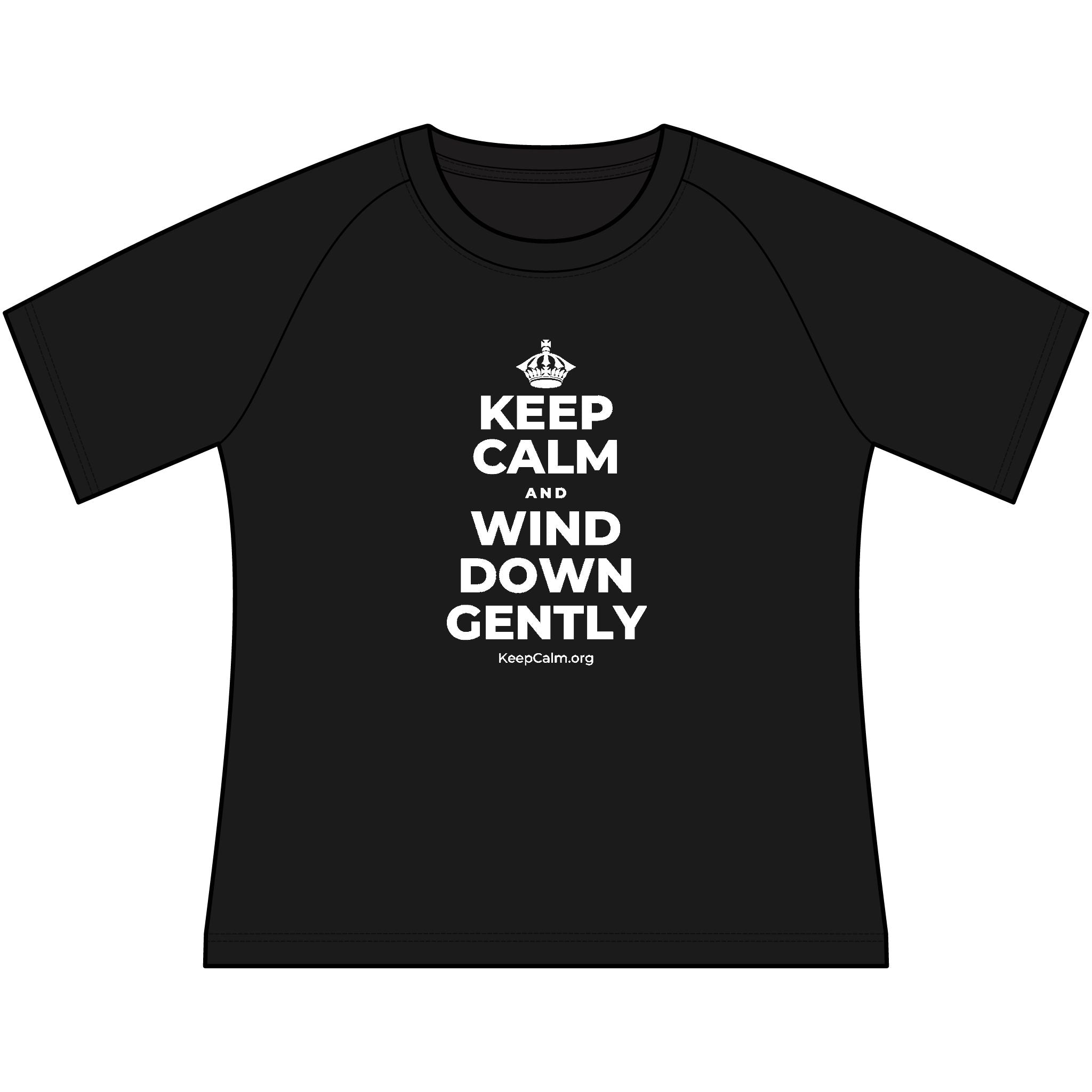 KEEP CALM AND WIND DOWN GENTLY Women's Raglan Tee