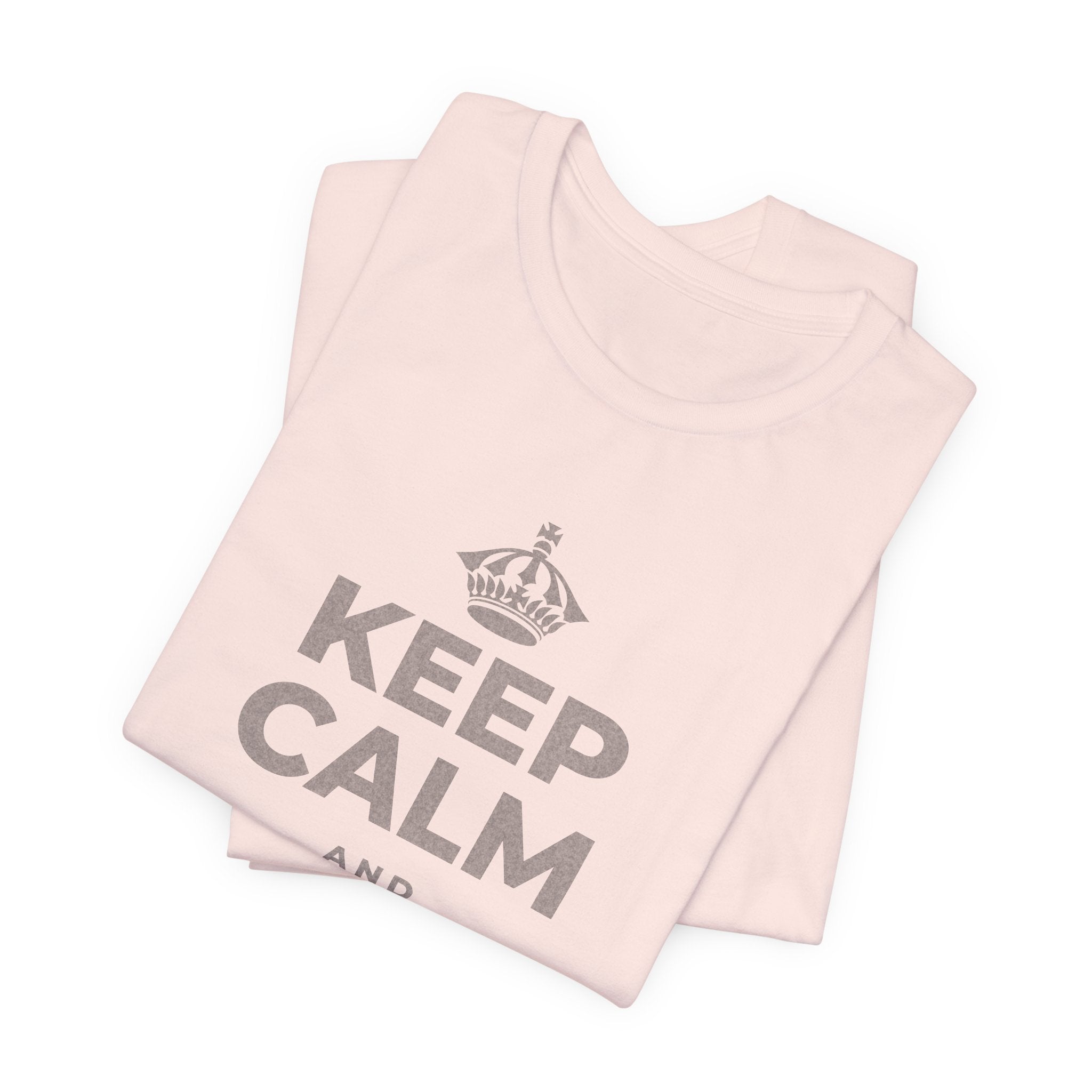 KEEP CALM AND LIVE IN TODAY T-Shirt (Soft Cream–Heather Mauve)