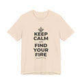 KEEP CALM AND FIND YOUR FIRE T-Shirt (Soft Cream–Heather Mauve)
