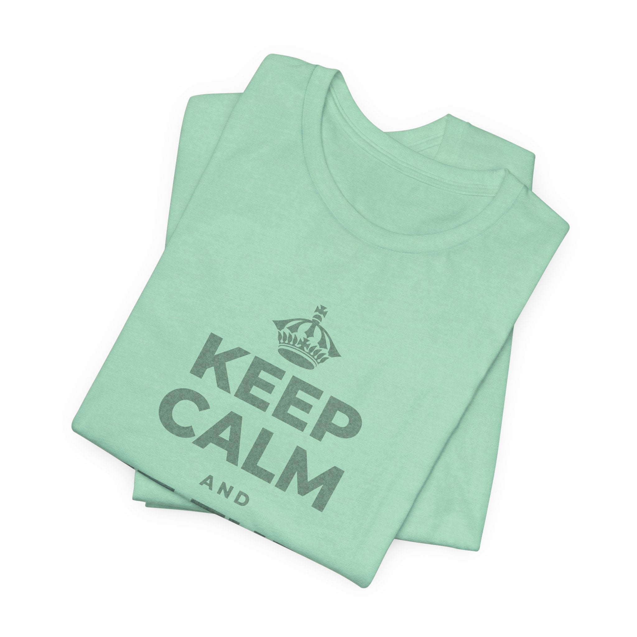 KEEP CALM AND LET THEM LOOK T-Shirt (Baby Blue–Silver)