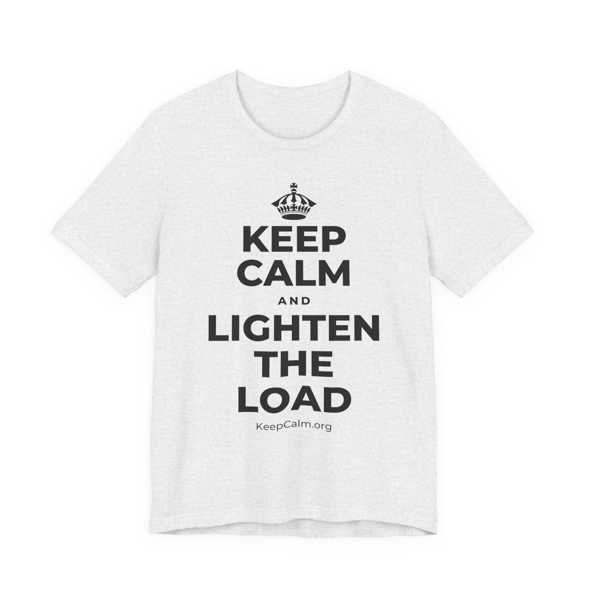 KEEP CALM AND LIGHTEN THE LOAD T-Shirt (Soft Cream–Heather Mauve)
