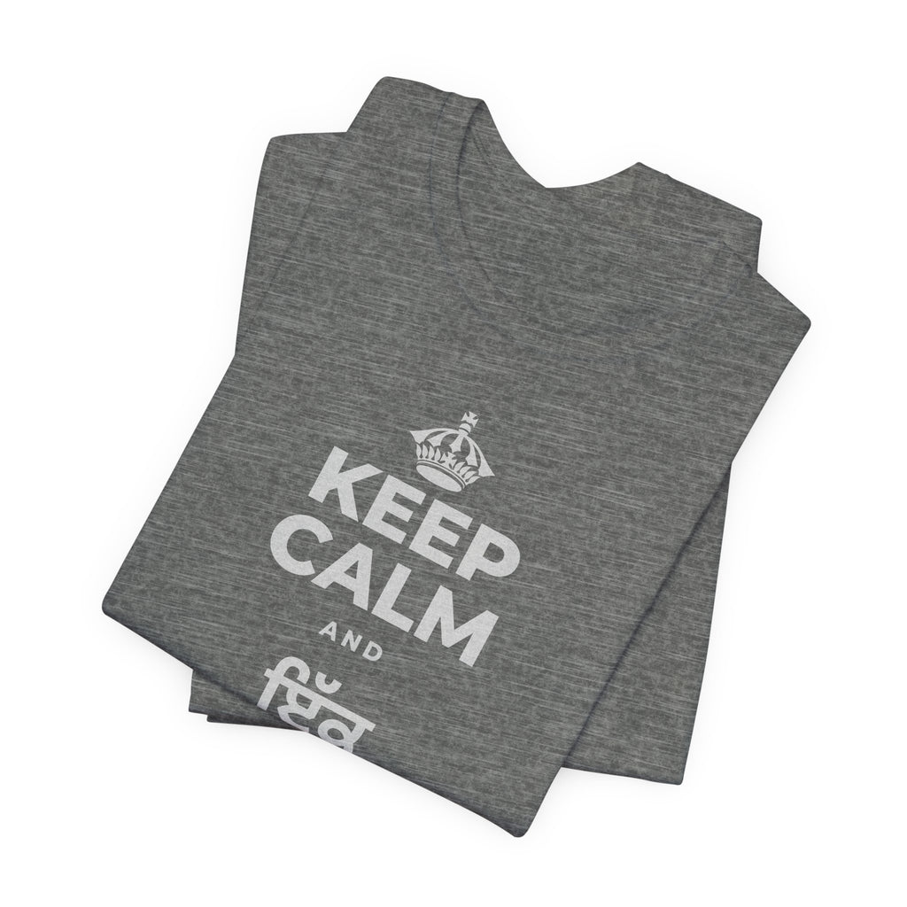 KEEP CALM AND ਇੱਕ ਬੀਜ ਬੀਜੋ T-Shirt (Baby Blue–Silver)