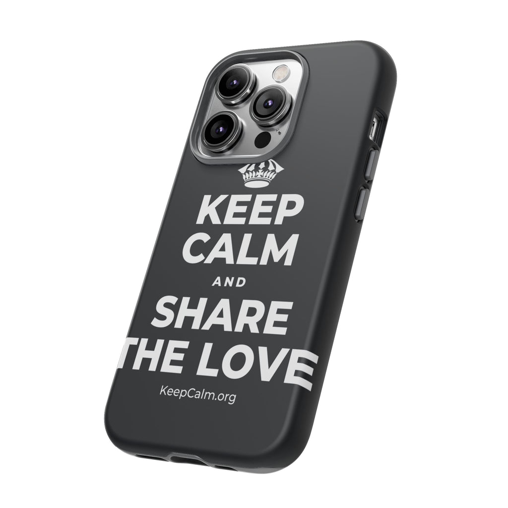KEEP CALM AND SHARE THE LOVE Phone Case (Dark)