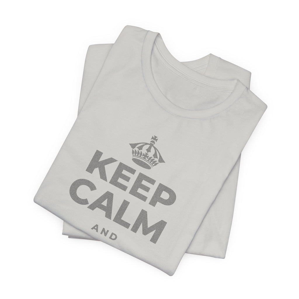 KEEP CALM AND 지금을 음미해요 T-Shirt (Baby Blue–Silver)