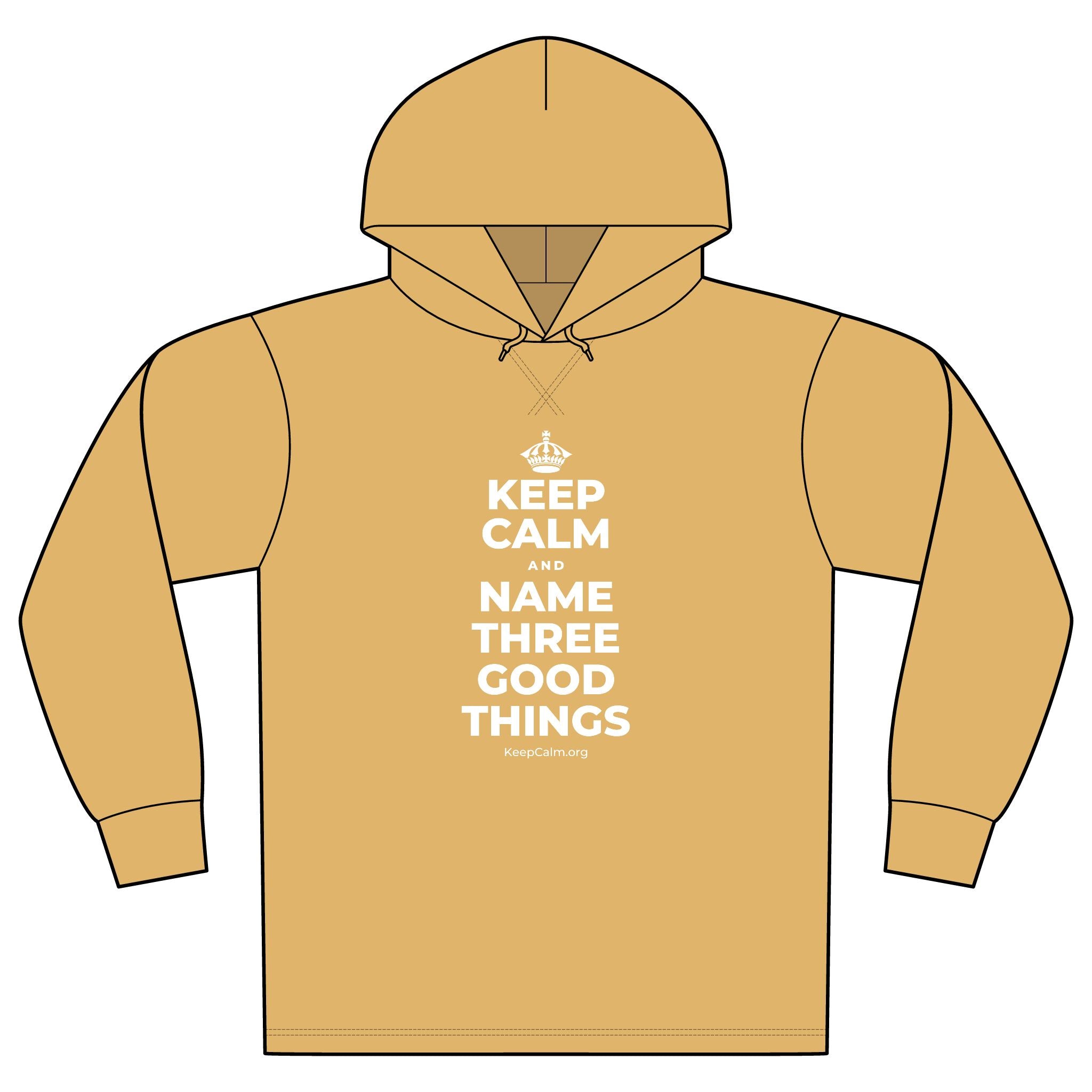 KEEP CALM AND NAME THREE GOOD THINGS Organic Hoodie Tee